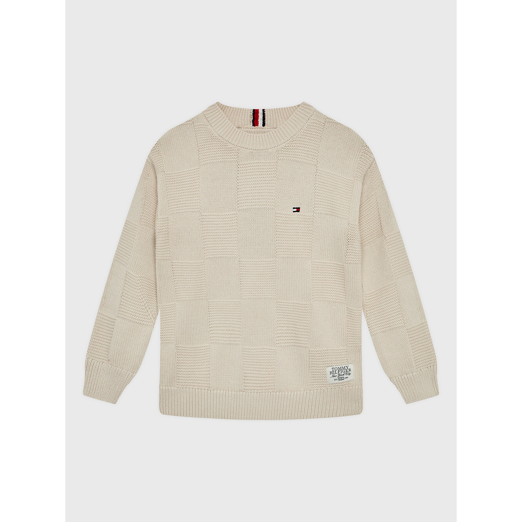 Tommy Hilfiger Пуловер Structured Label KB0KB07832 D Бежов Regular Fit - Pepit.bg