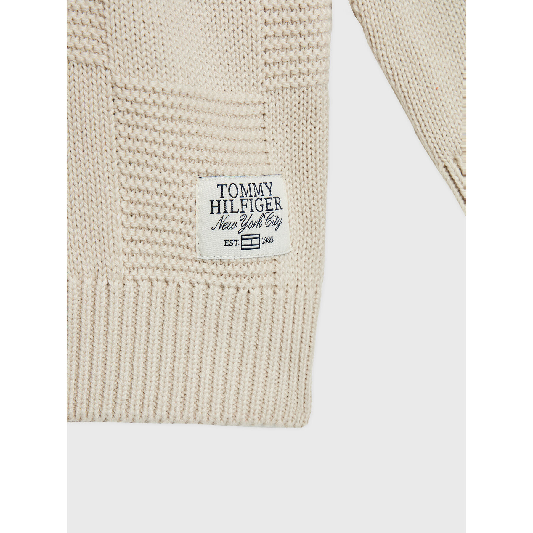 Tommy Hilfiger Пуловер Structured Label KB0KB07832 D Бежов Regular Fit - Pepit.bg