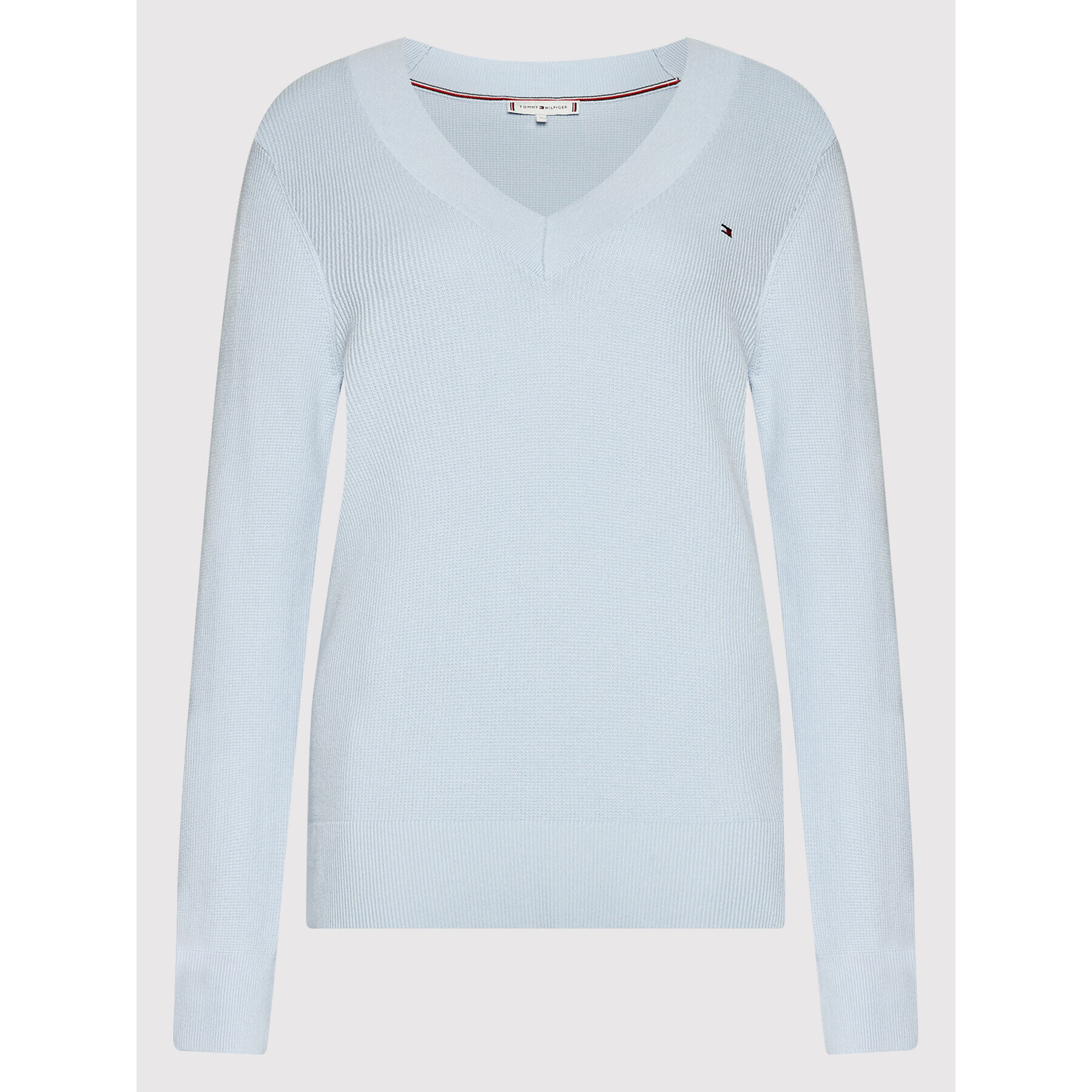 Tommy Hilfiger Пуловер Textured V-Neck WW0WW33724 Син Regular Fit - Pepit.bg