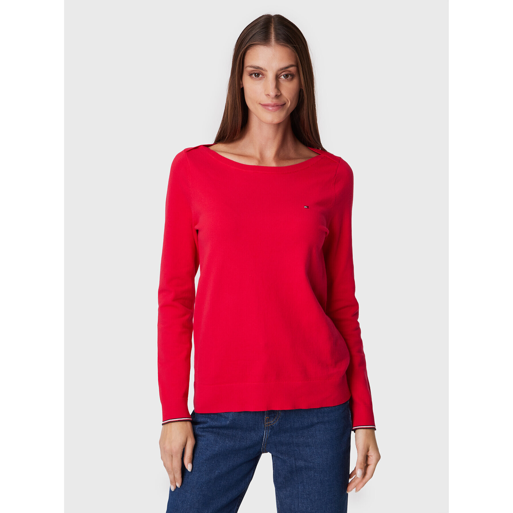 Tommy Hilfiger Пуловер WW0WW25656 Червен Regular Fit - Pepit.bg