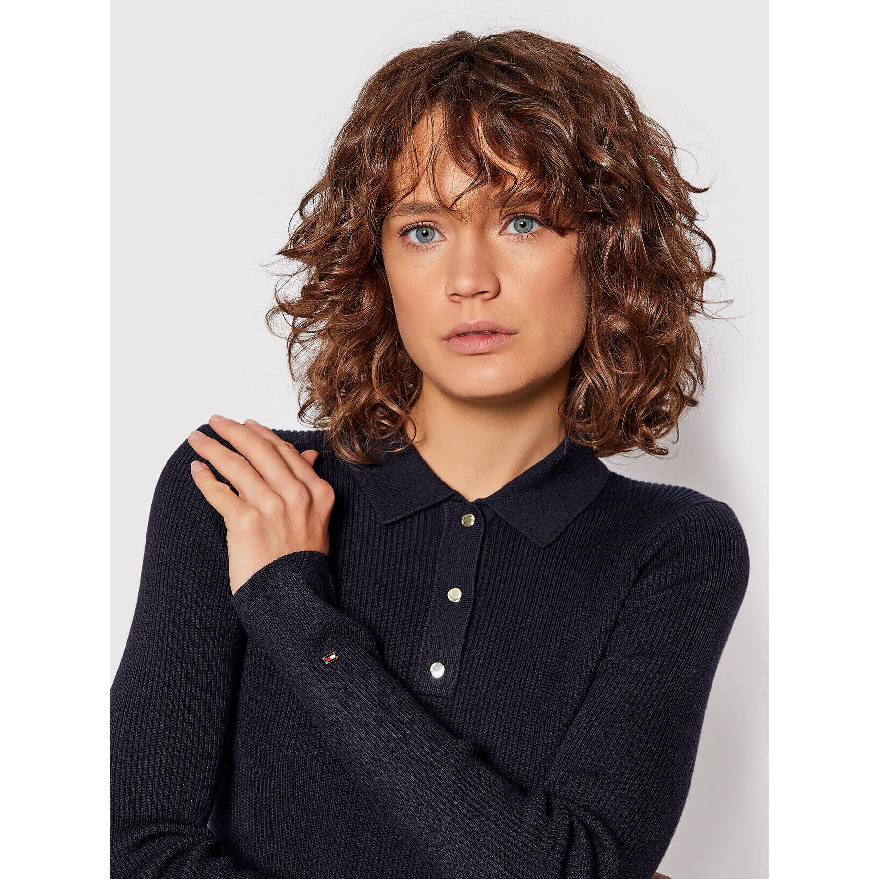 Tommy Hilfiger Пуловер WW0WW29461 Тъмносин Slim Fit - Pepit.bg