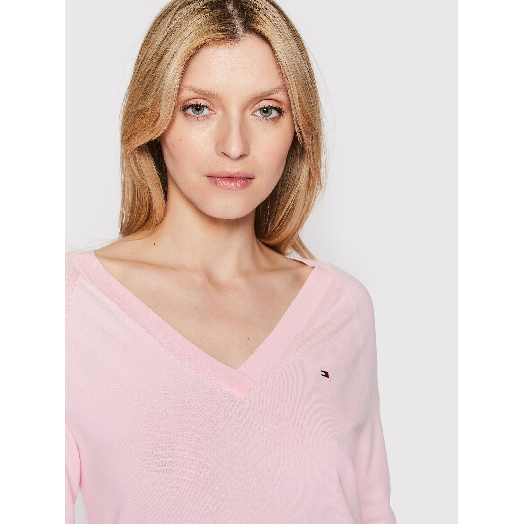 Tommy Hilfiger Пуловер WW0WW29875 Розов Slim Fit - Pepit.bg