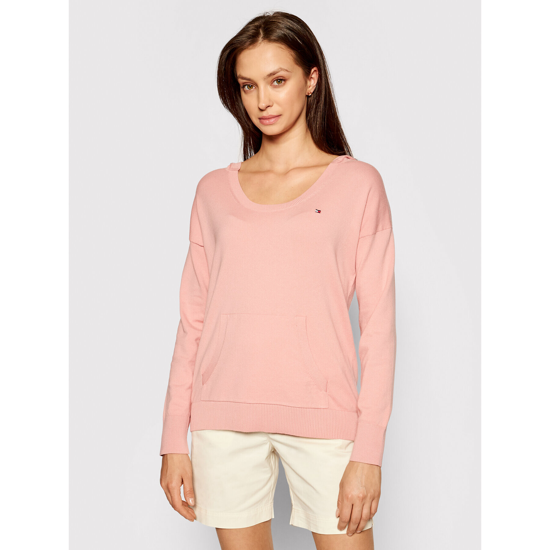 Tommy Hilfiger Пуловер WW0WW30415 Розов Relaxed Fit - Pepit.bg