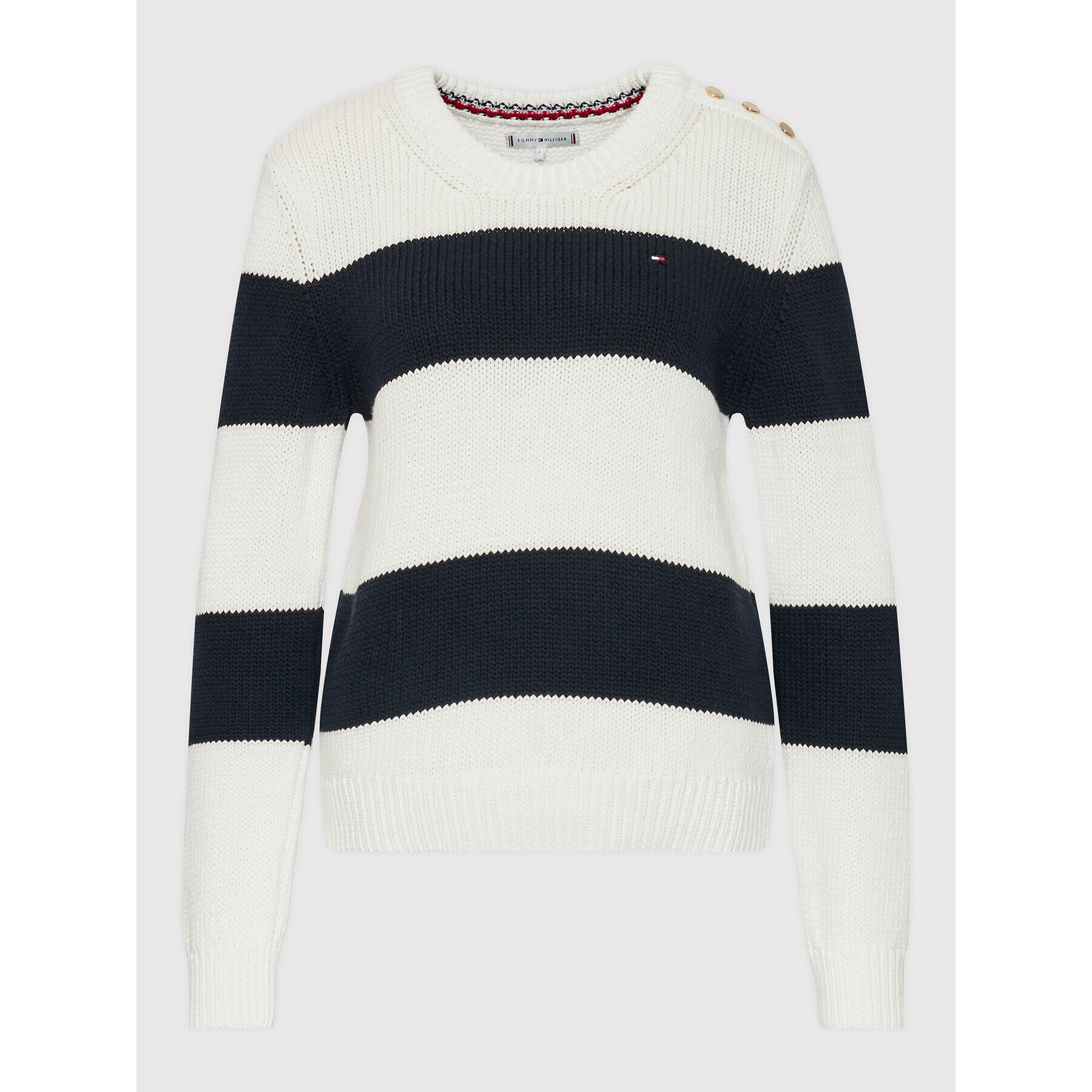 Tommy Hilfiger Пуловер WW0WW35263 Бял Regular Fit - Pepit.bg