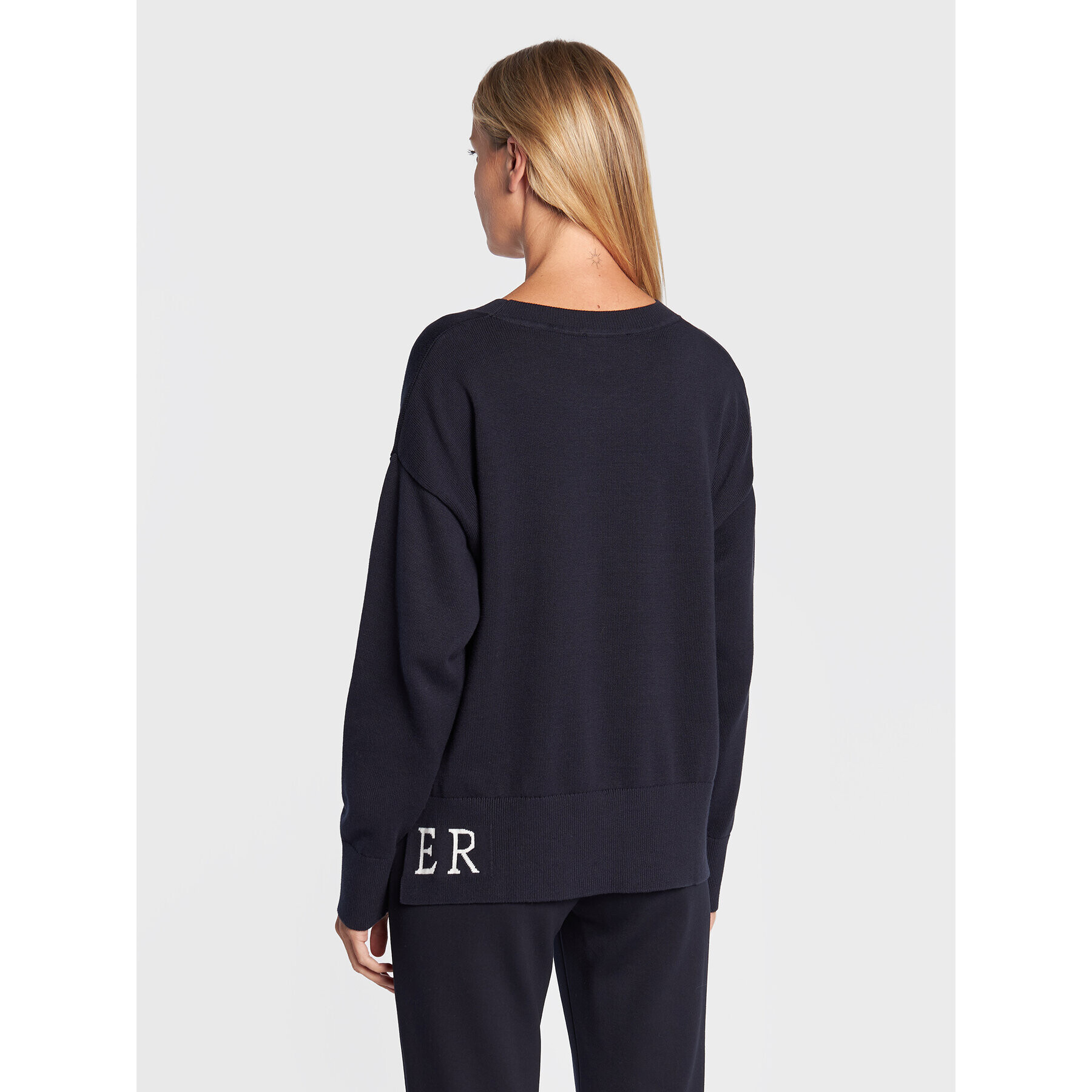 Tommy Hilfiger Пуловер WW0WW35768 Тъмносин Relaxed Fit - Pepit.bg