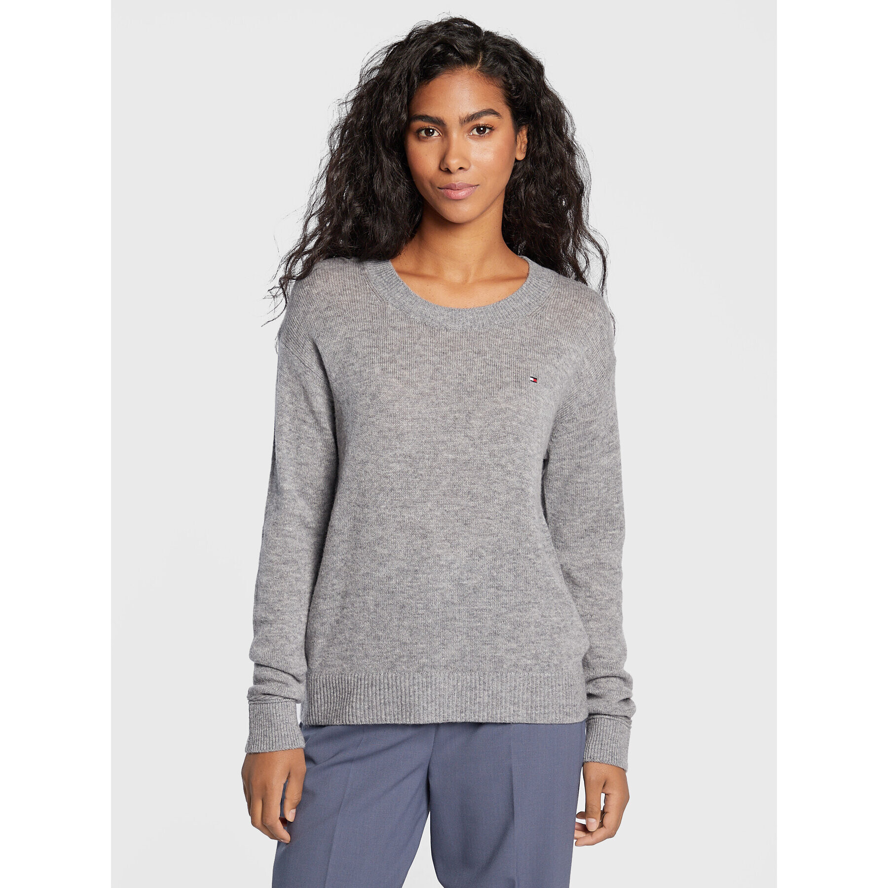 Tommy Hilfiger Пуловер WW0WW35882 Сив Loose Fit - Pepit.bg