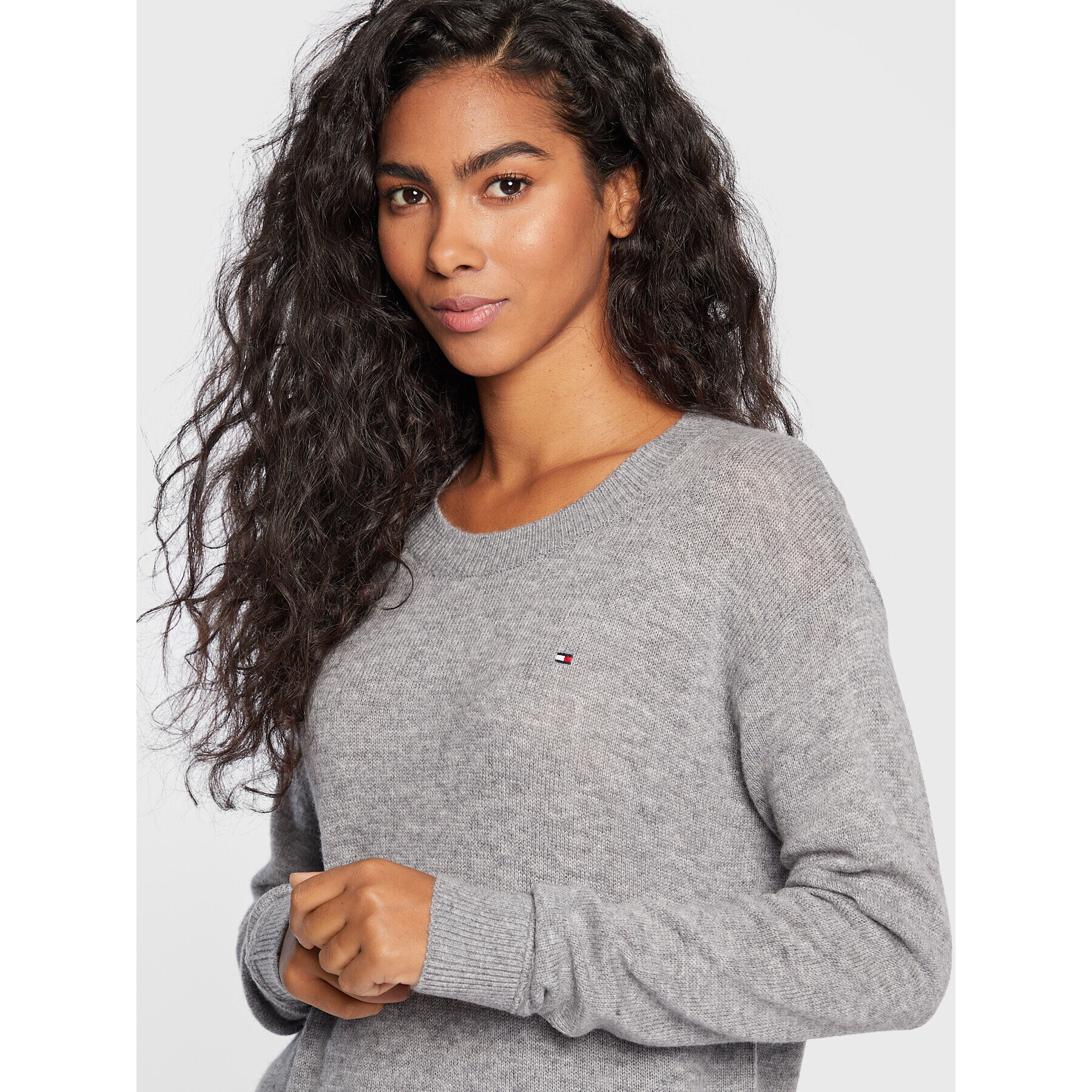 Tommy Hilfiger Пуловер WW0WW35882 Сив Loose Fit - Pepit.bg