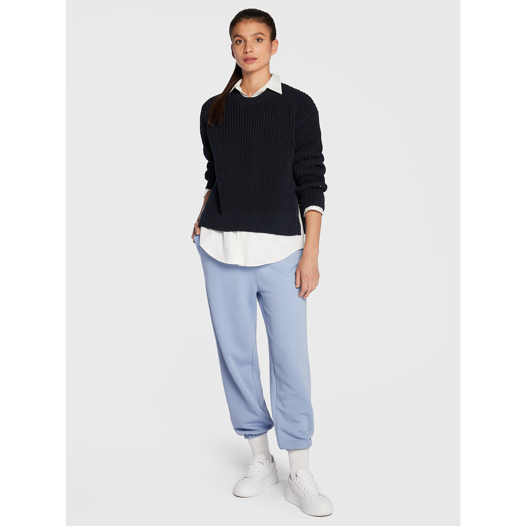 Tommy Hilfiger Пуловер WW0WW35883 Тъмносин Relaxed Fit - Pepit.bg