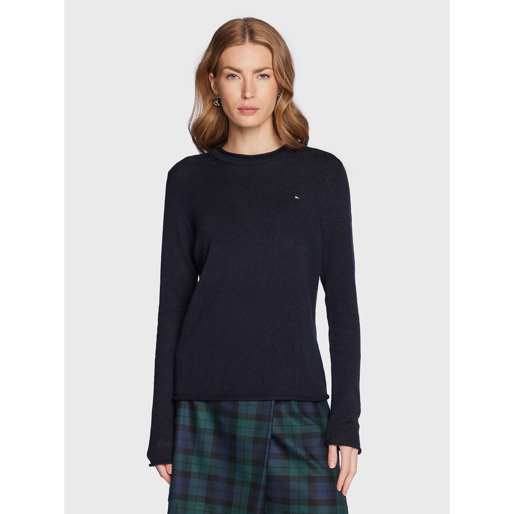 Tommy Hilfiger Пуловер WW0WW36991 Тъмносин Regular Fit - Pepit.bg