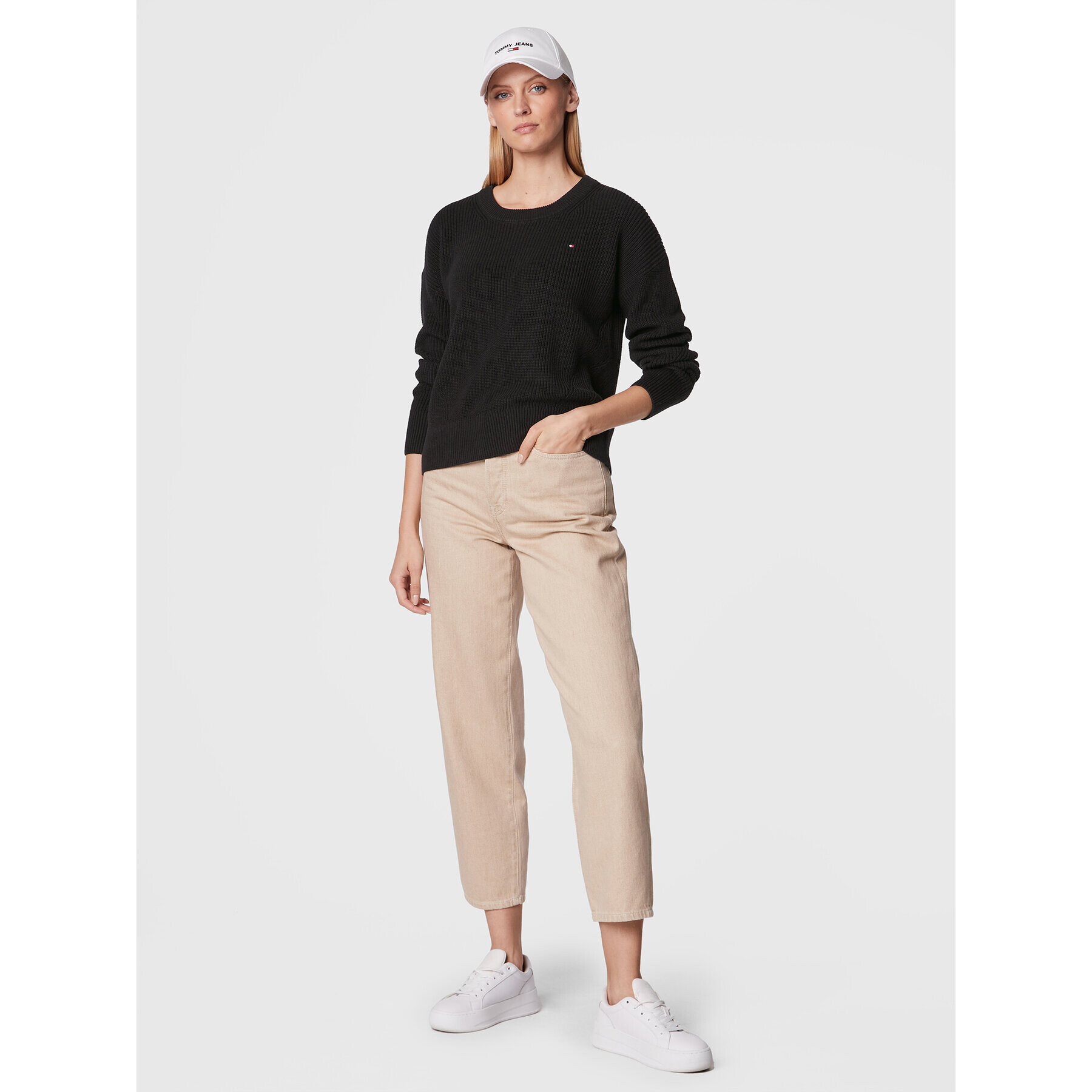Tommy Hilfiger Пуловер WW0WW37461 Черен Regular Fit - Pepit.bg