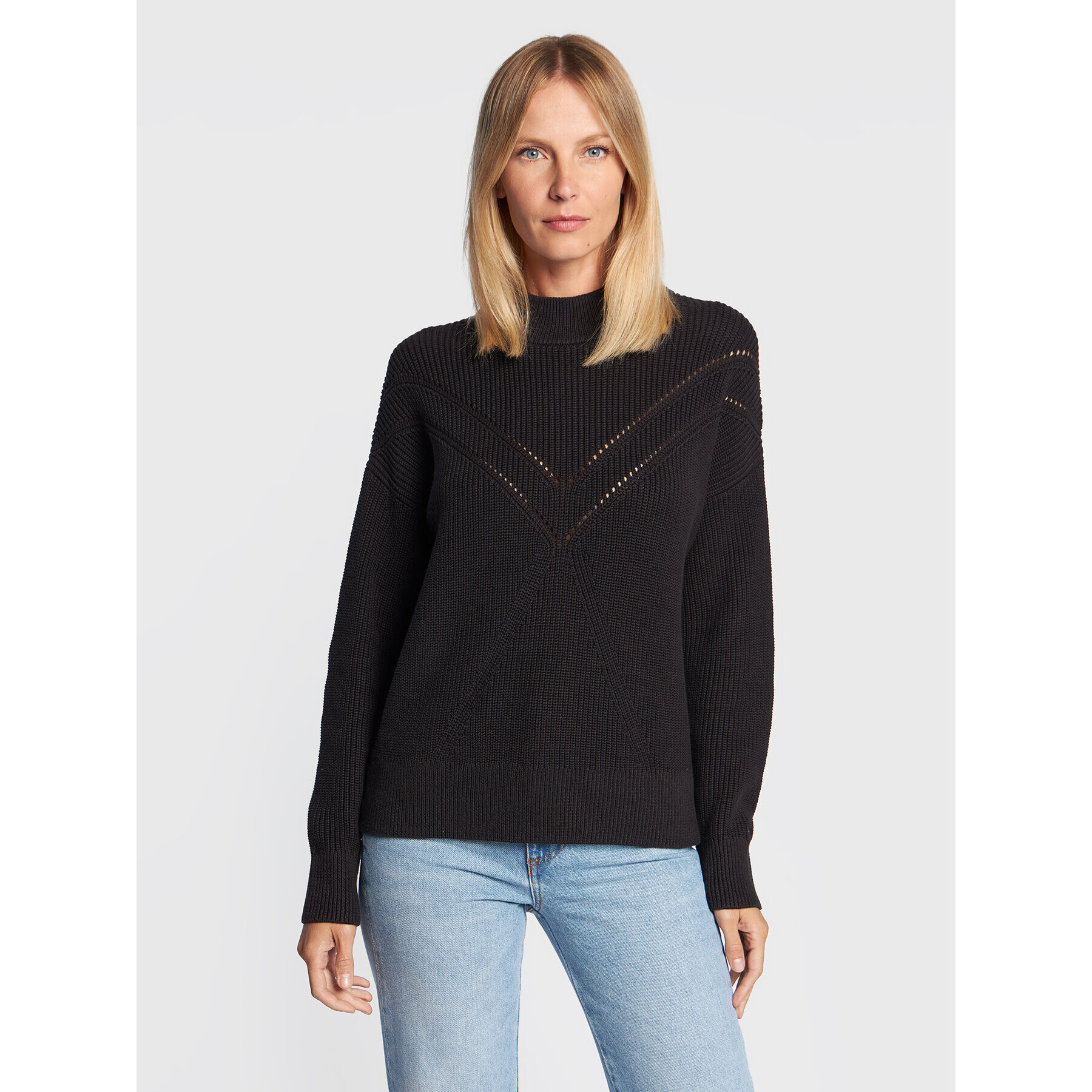 Tommy Hilfiger Пуловер WW0WW37497 Черен Relaxed Fit - Pepit.bg