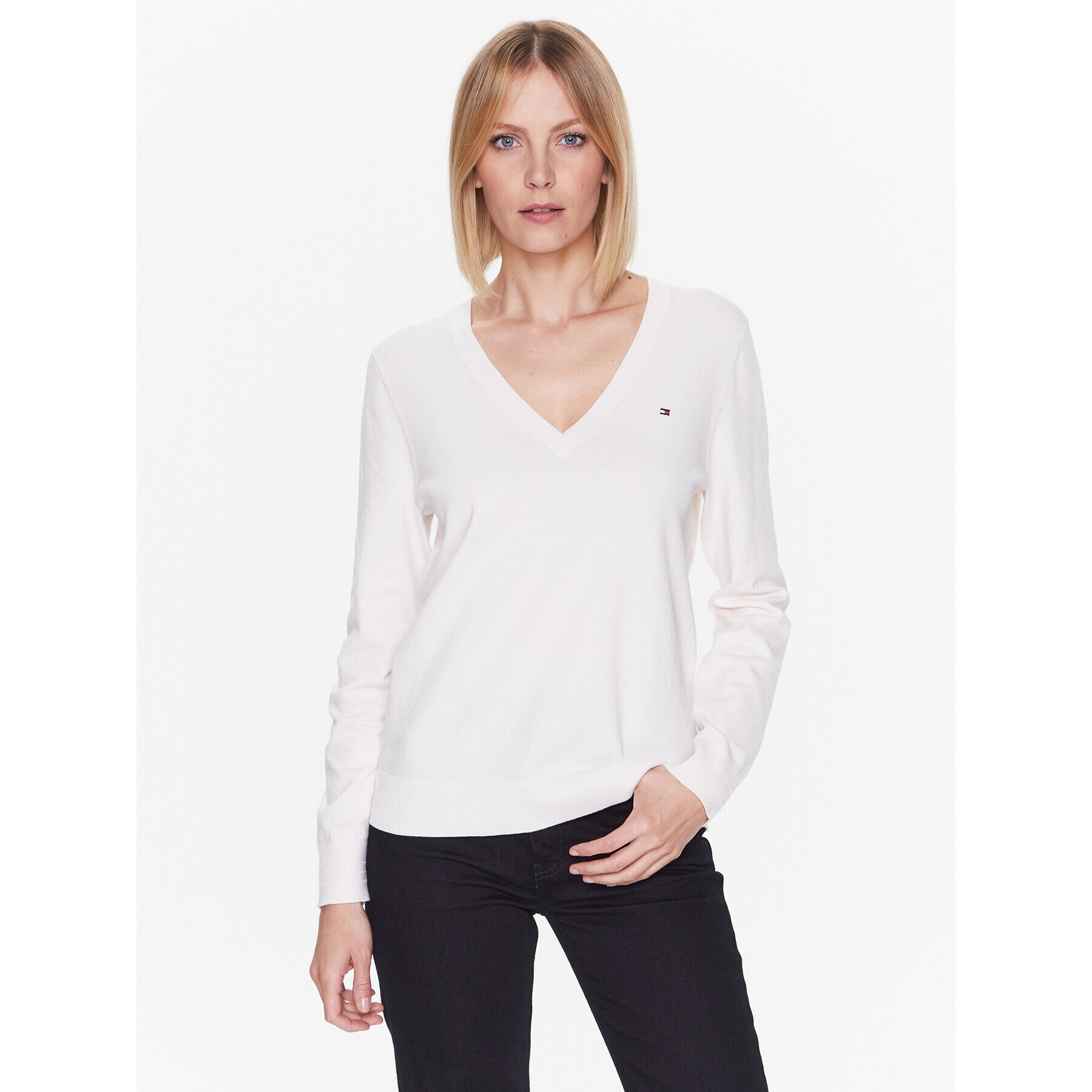 Tommy Hilfiger Пуловер WW0WW37942 Екрю Regular Fit - Pepit.bg