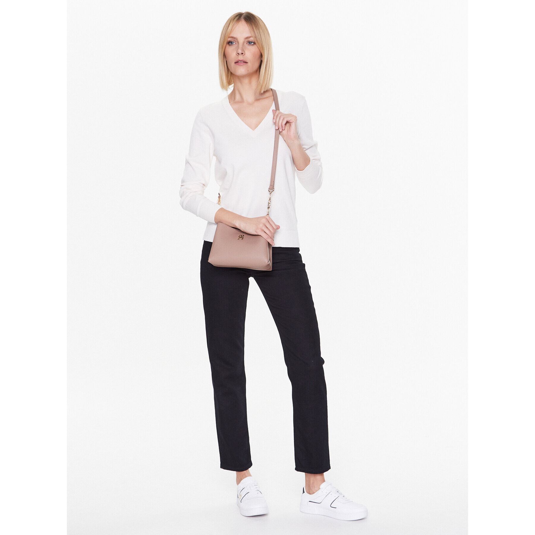 Tommy Hilfiger Пуловер WW0WW37942 Екрю Regular Fit - Pepit.bg
