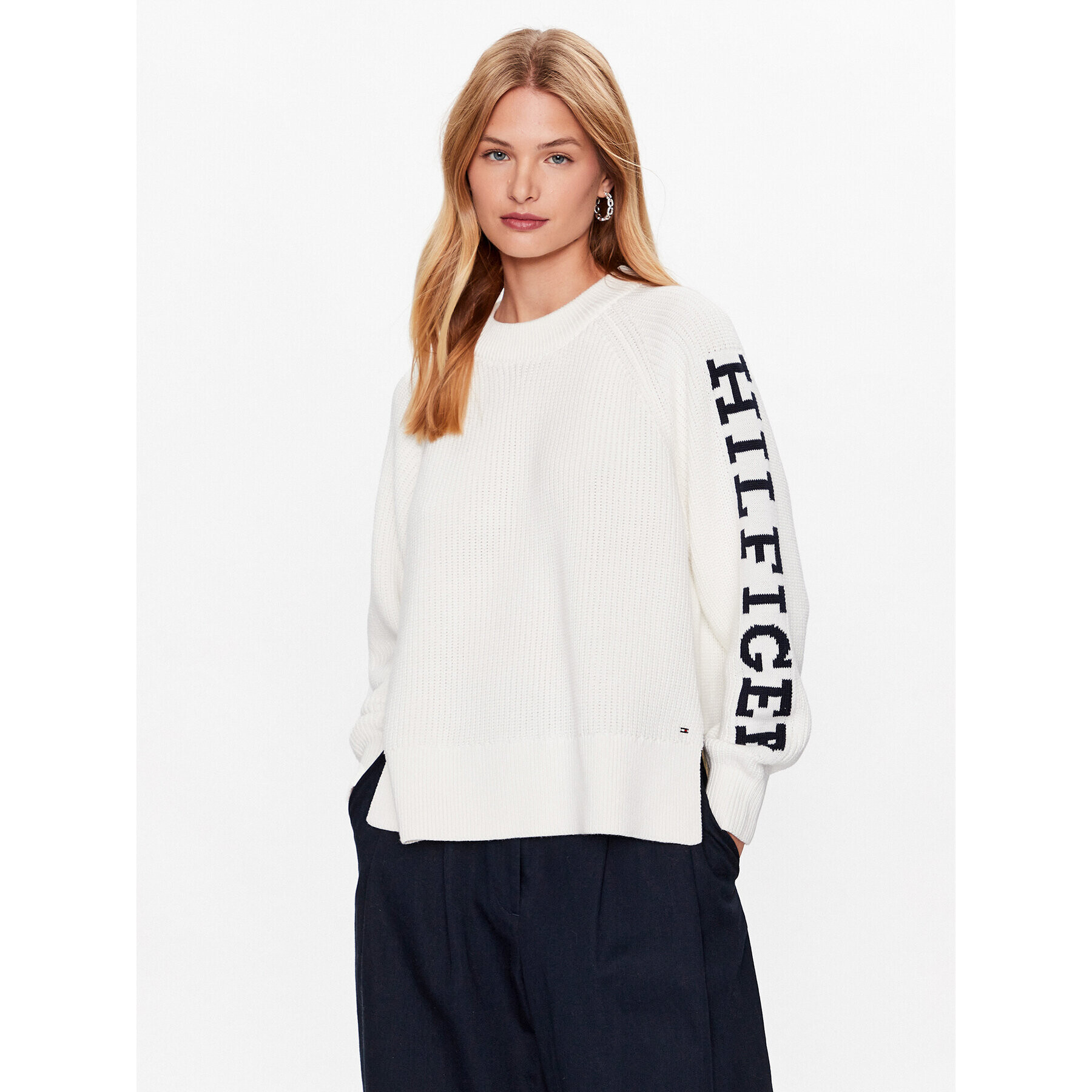 Tommy Hilfiger Пуловер WW0WW39002 Екрю Regular Fit - Pepit.bg