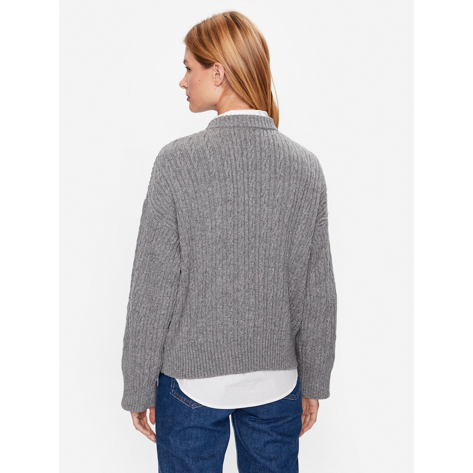 Tommy Hilfiger Пуловер WW0WW39003 Сив Oversize - Pepit.bg