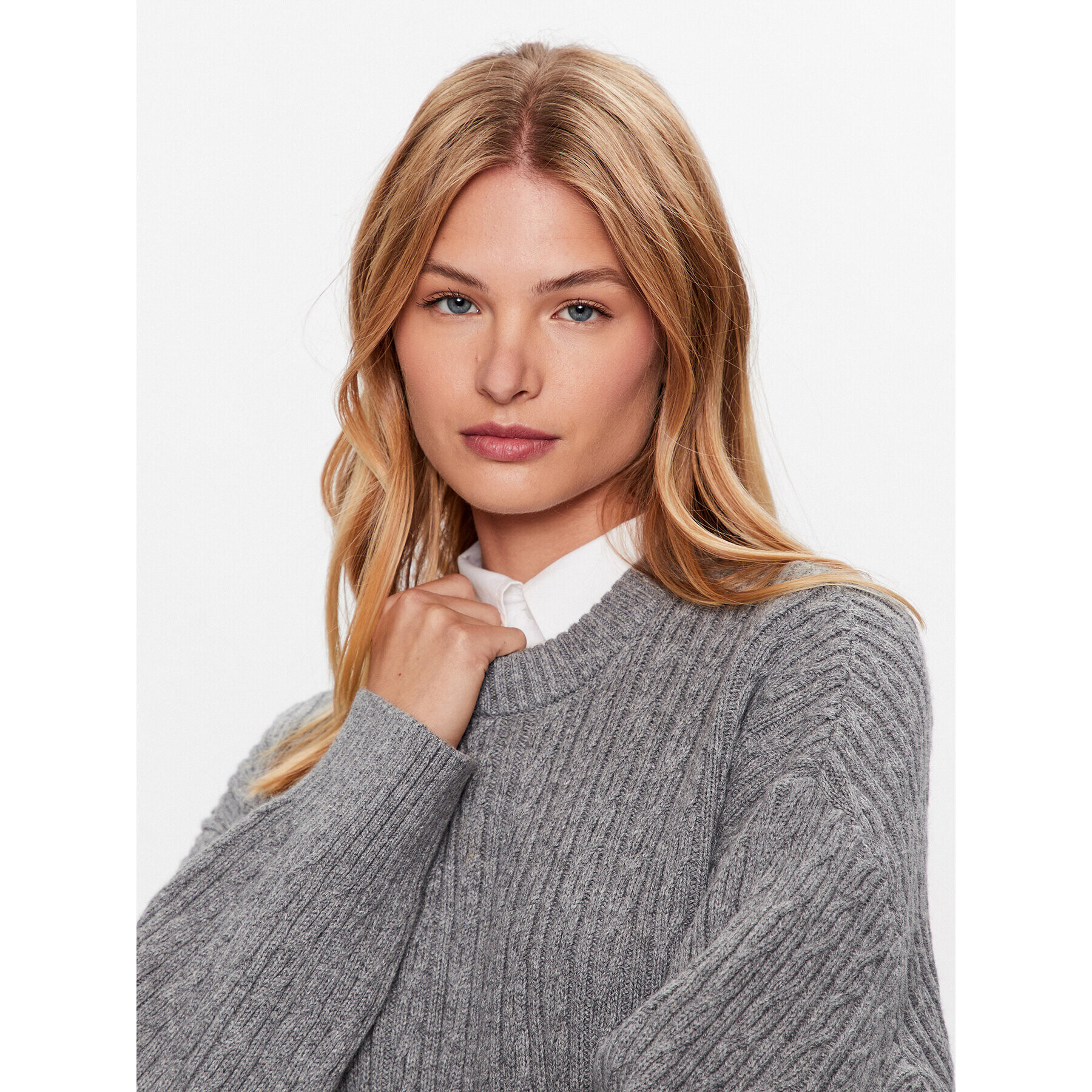 Tommy Hilfiger Пуловер WW0WW39003 Сив Oversize - Pepit.bg