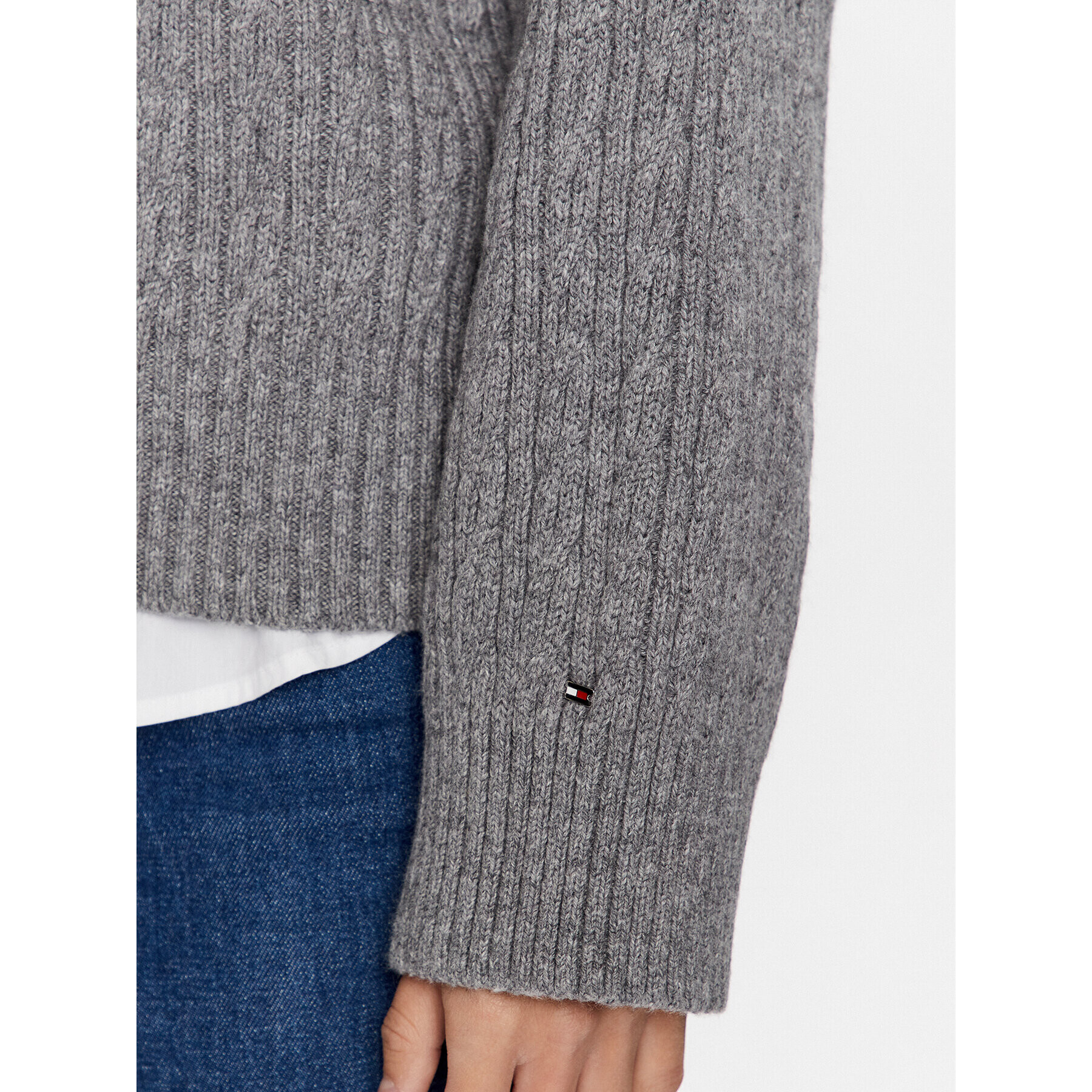 Tommy Hilfiger Пуловер WW0WW39003 Сив Oversize - Pepit.bg