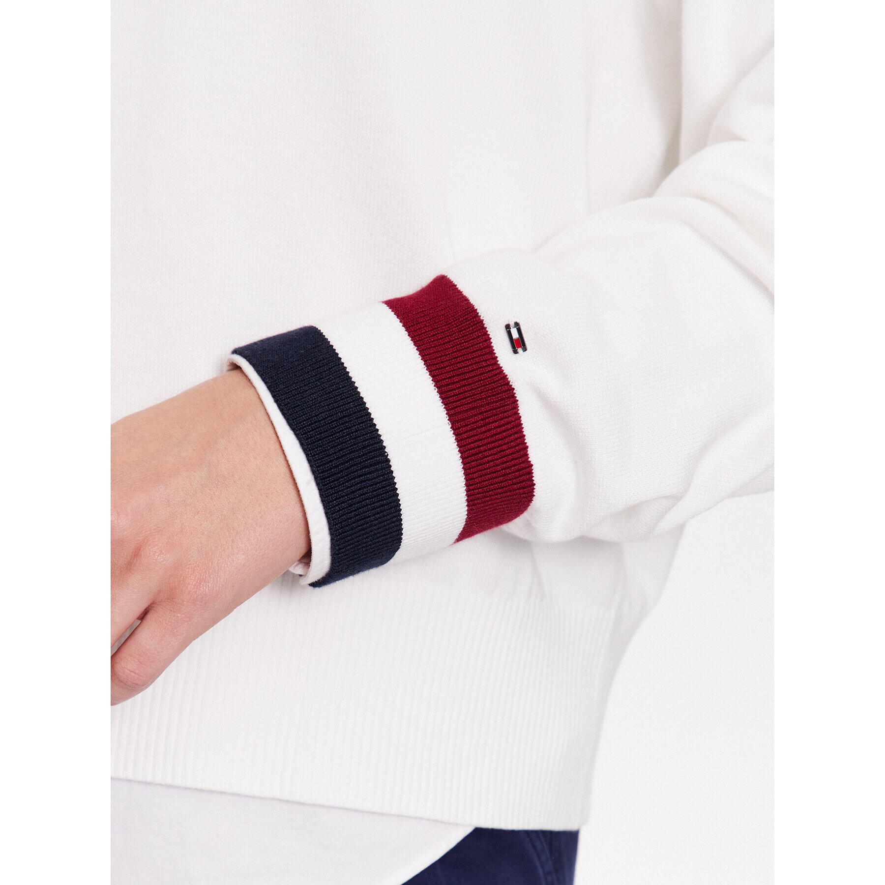 Tommy Hilfiger Пуловер WW0WW39006 Бял Relaxed Fit - Pepit.bg