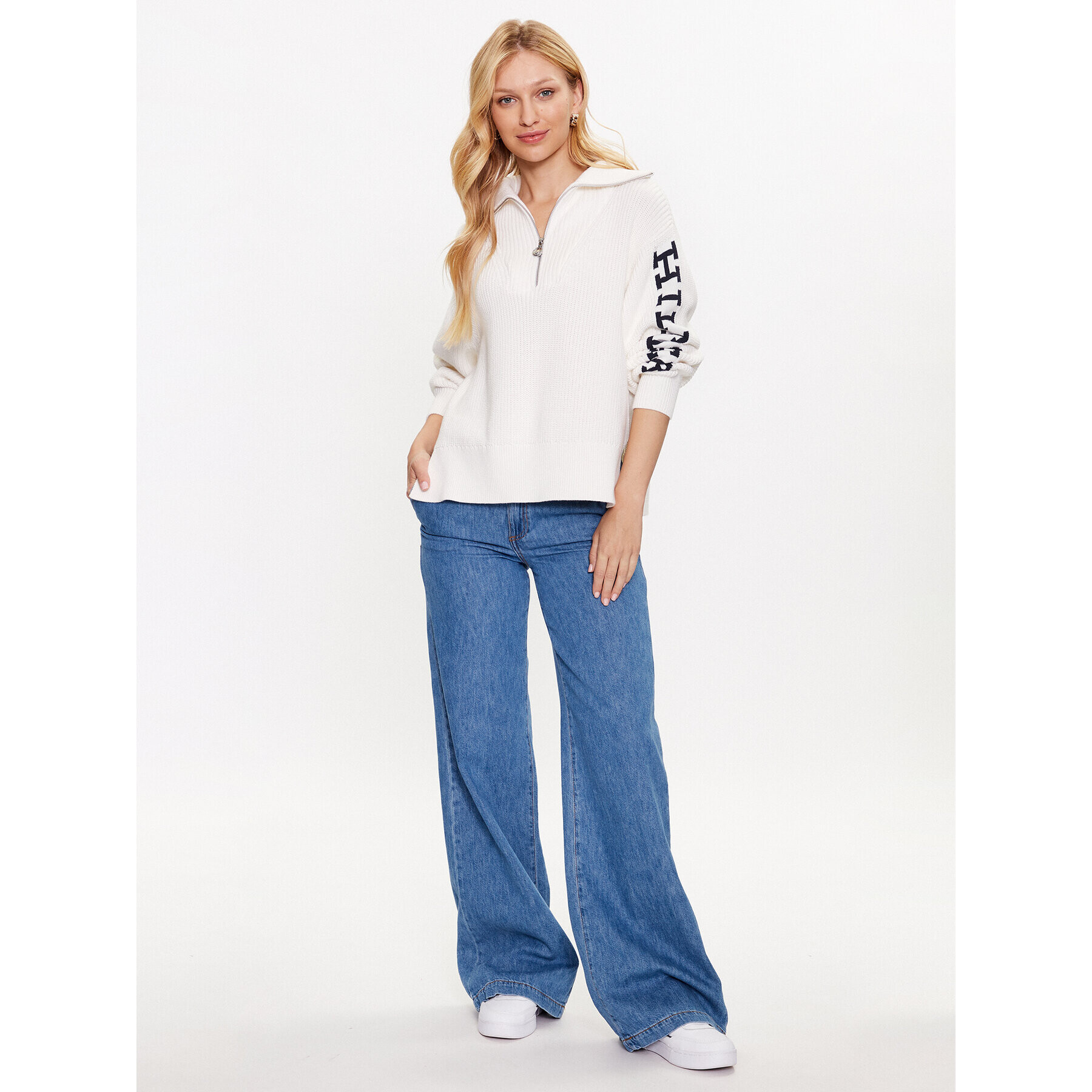 Tommy Hilfiger Пуловер WW0WW39013 Екрю Relaxed Fit - Pepit.bg