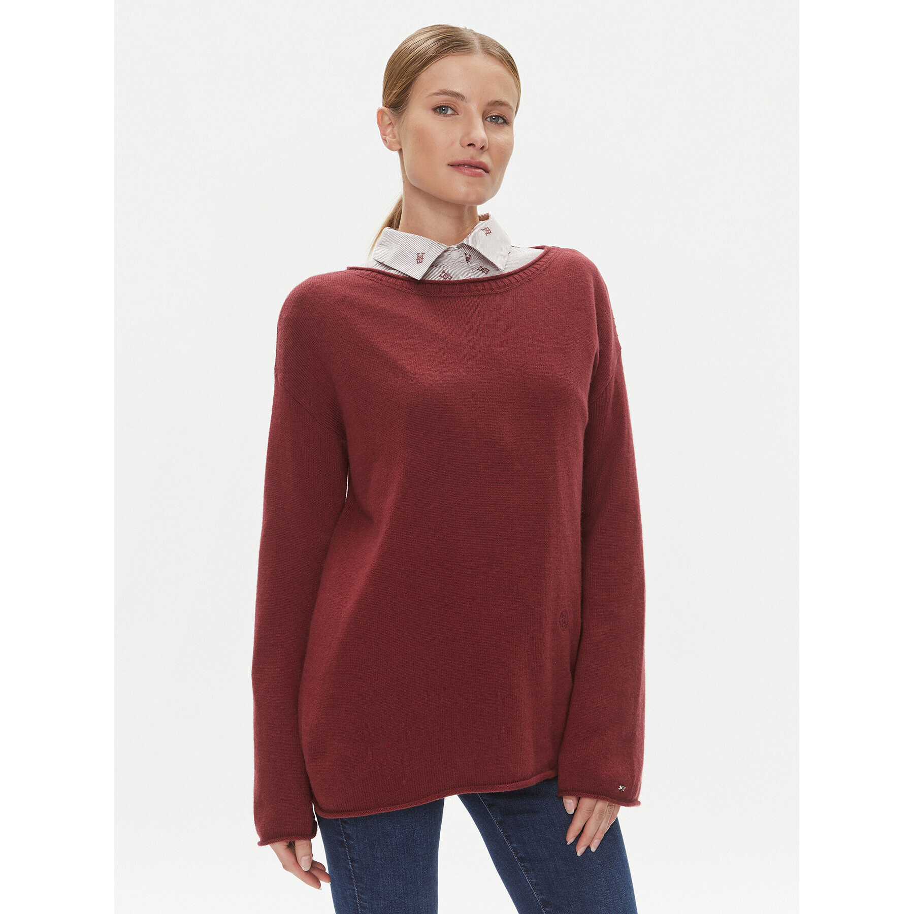 Tommy Hilfiger Пуловер WW0WW39890 Червен Relaxed Fit - Pepit.bg