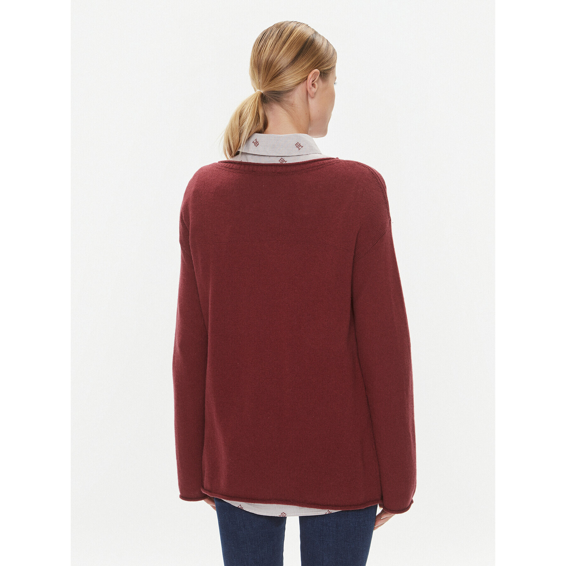 Tommy Hilfiger Пуловер WW0WW39890 Червен Relaxed Fit - Pepit.bg