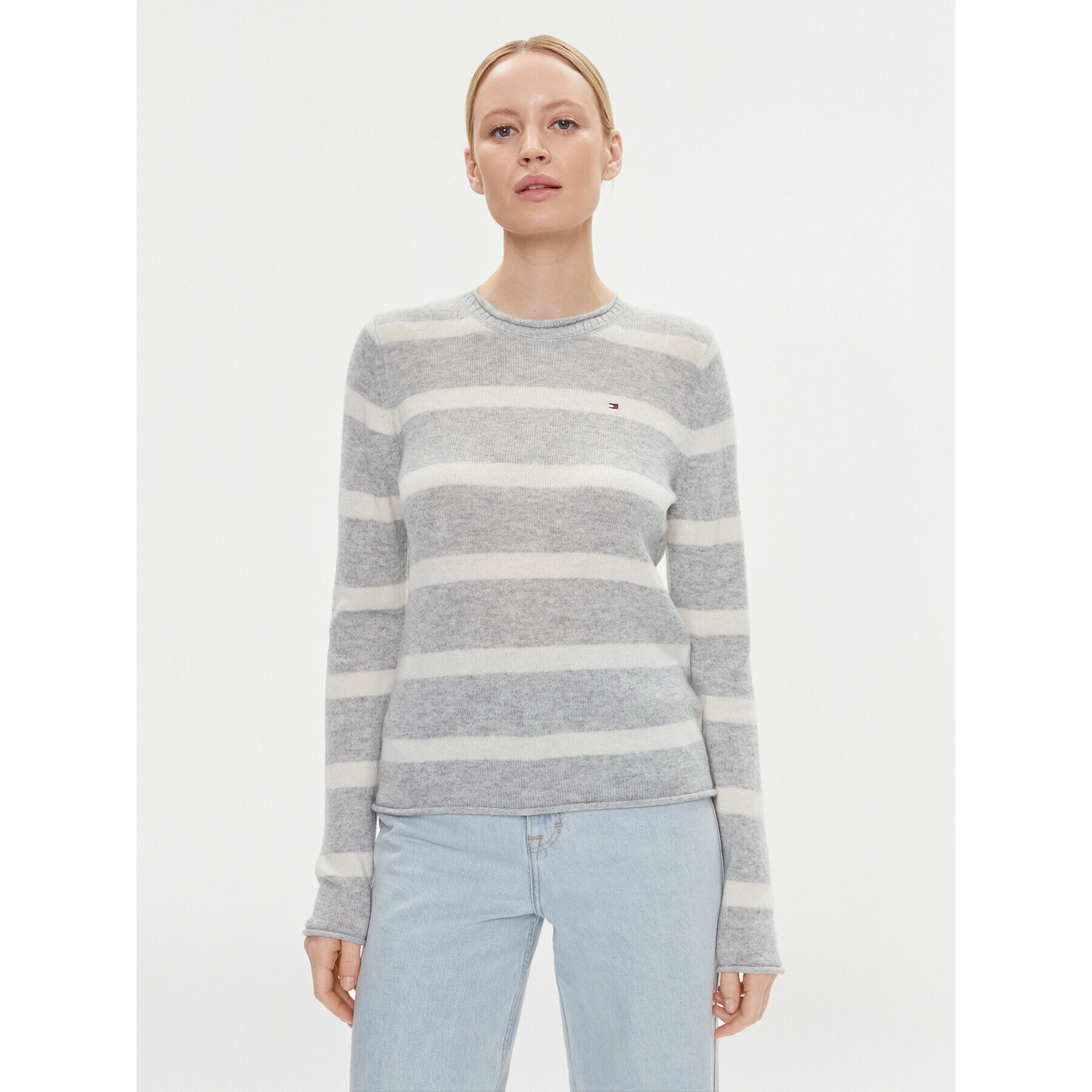 Tommy Hilfiger Пуловер WW0WW40264 Сив Regular Fit - Pepit.bg