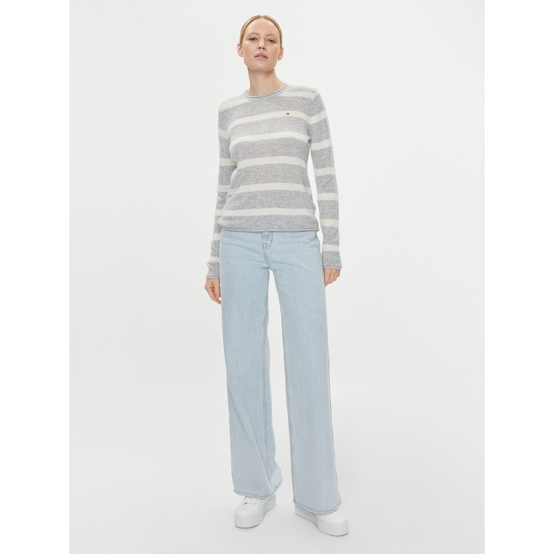 Tommy Hilfiger Пуловер WW0WW40264 Сив Regular Fit - Pepit.bg