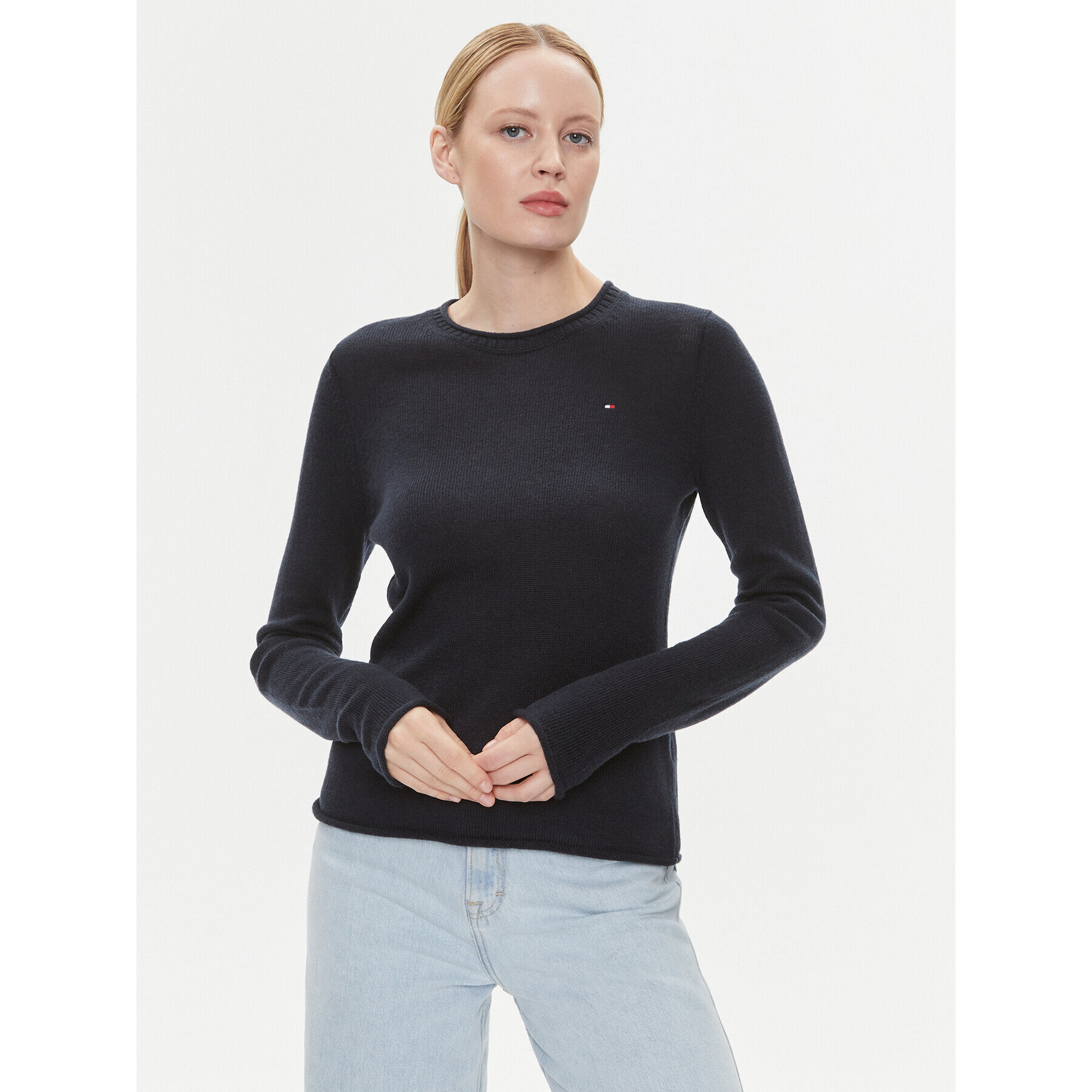 Tommy Hilfiger Пуловер WW0WW40264 Тъмносин Regular Fit - Pepit.bg