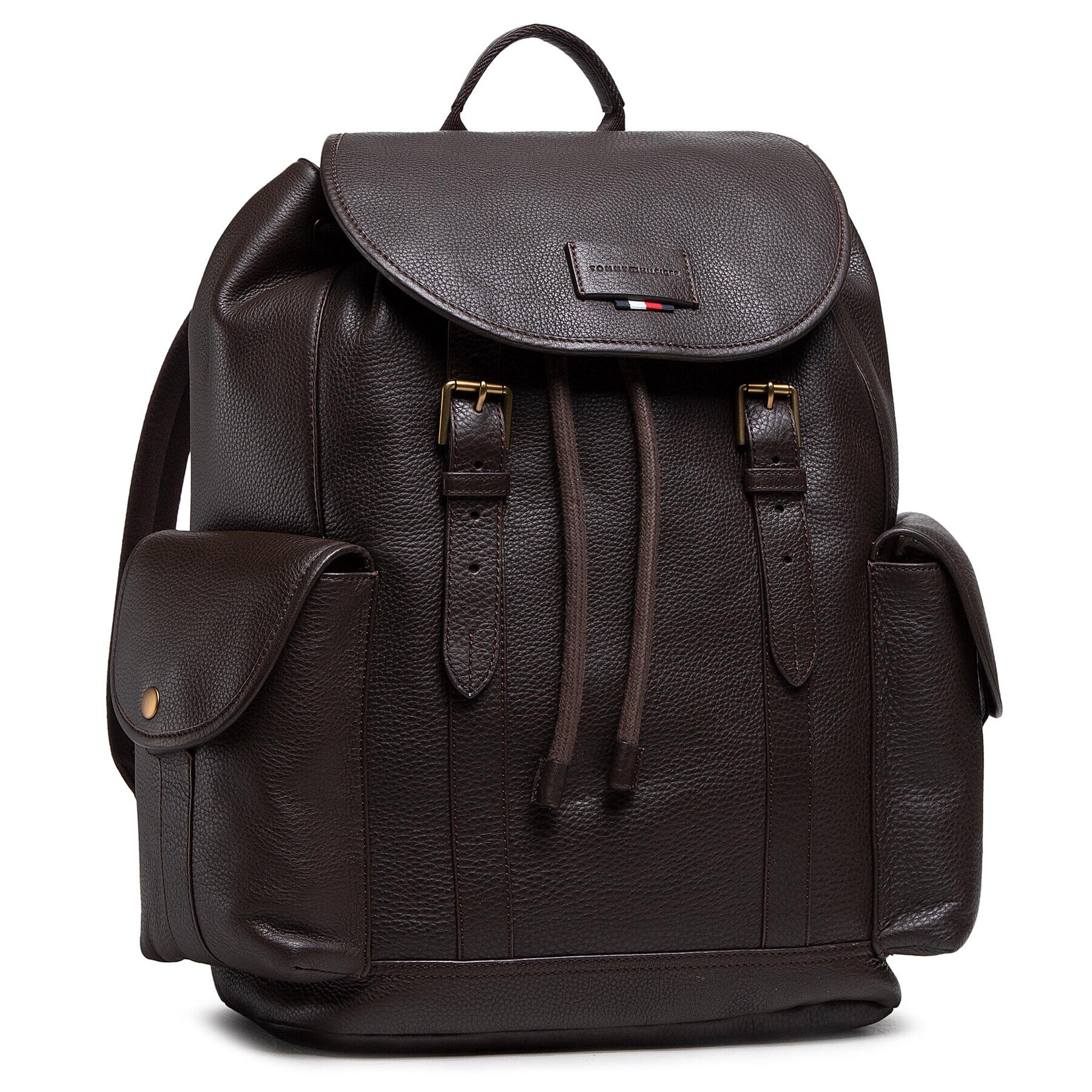 Tommy Hilfiger Раница Casual Leather Flap Backpack AM0AM06844 Кафяв - Pepit.bg