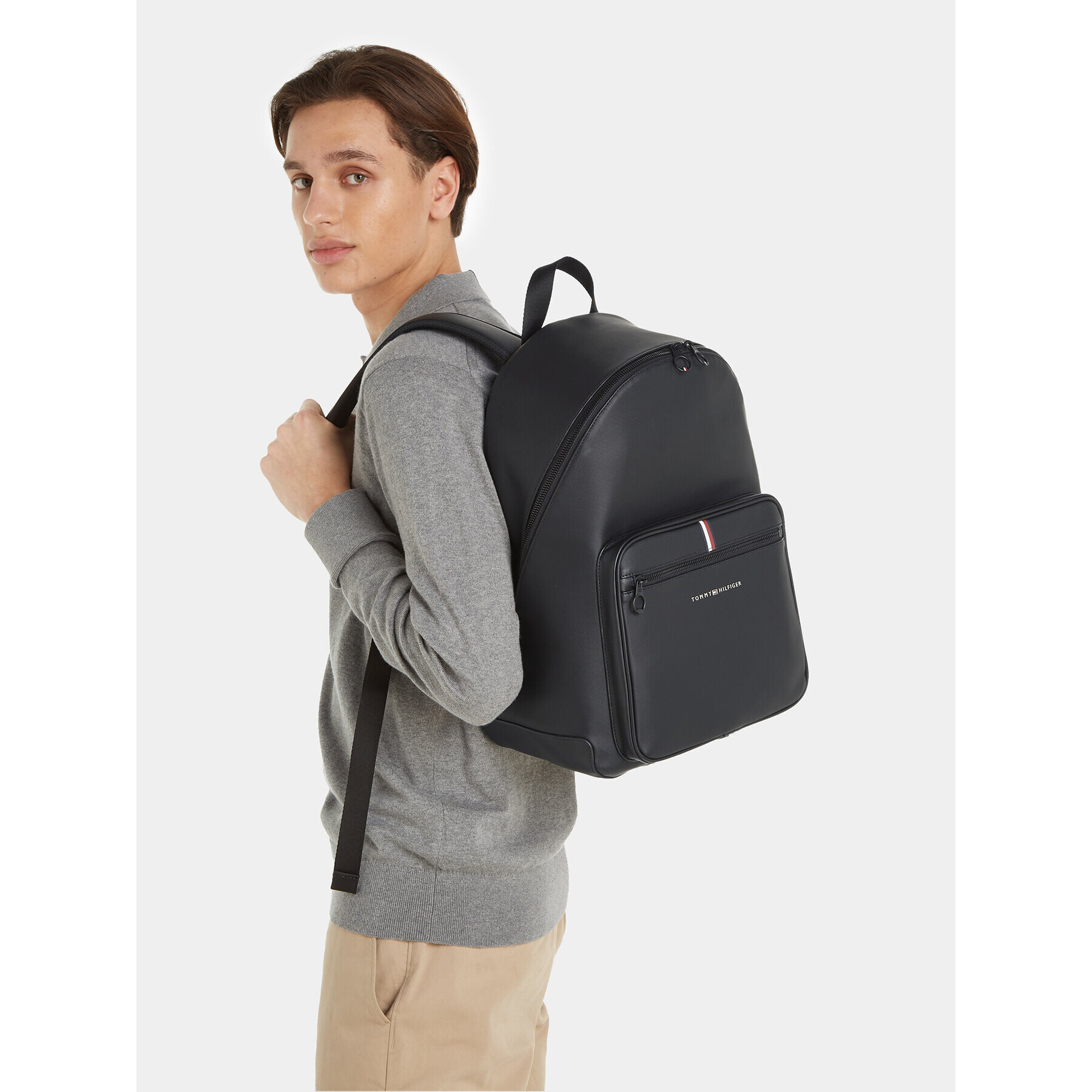 Tommy Hilfiger Раница Essnetial Pique AM0AM11543 Черен - Pepit.bg