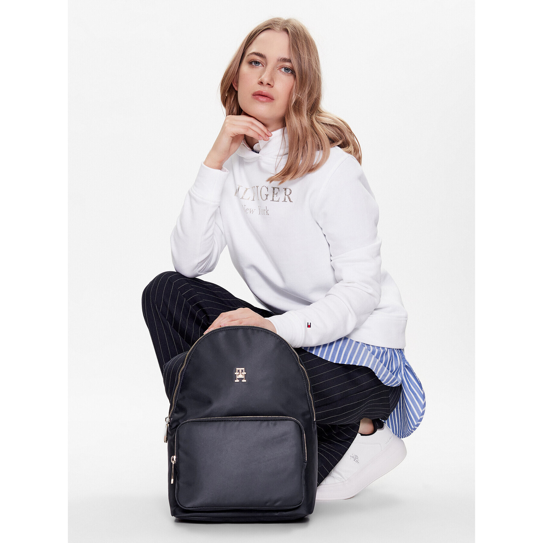 Tommy Hilfiger Раница Poppy Backpack AW0AW14473 Тъмносин - Pepit.bg