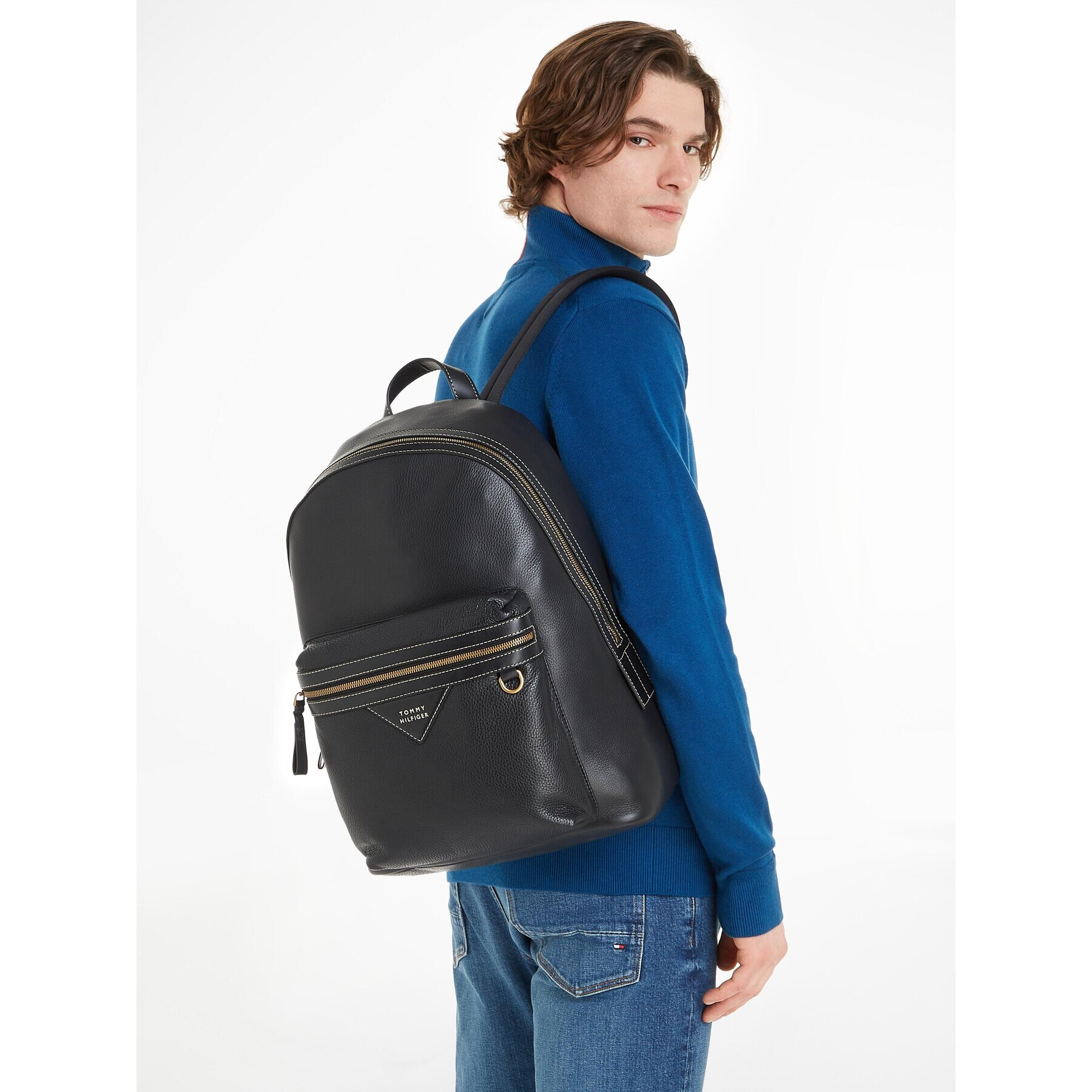 Tommy Hilfiger Раница Th Premium Leather Backpack AM0AM11564 Черен - Pepit.bg
