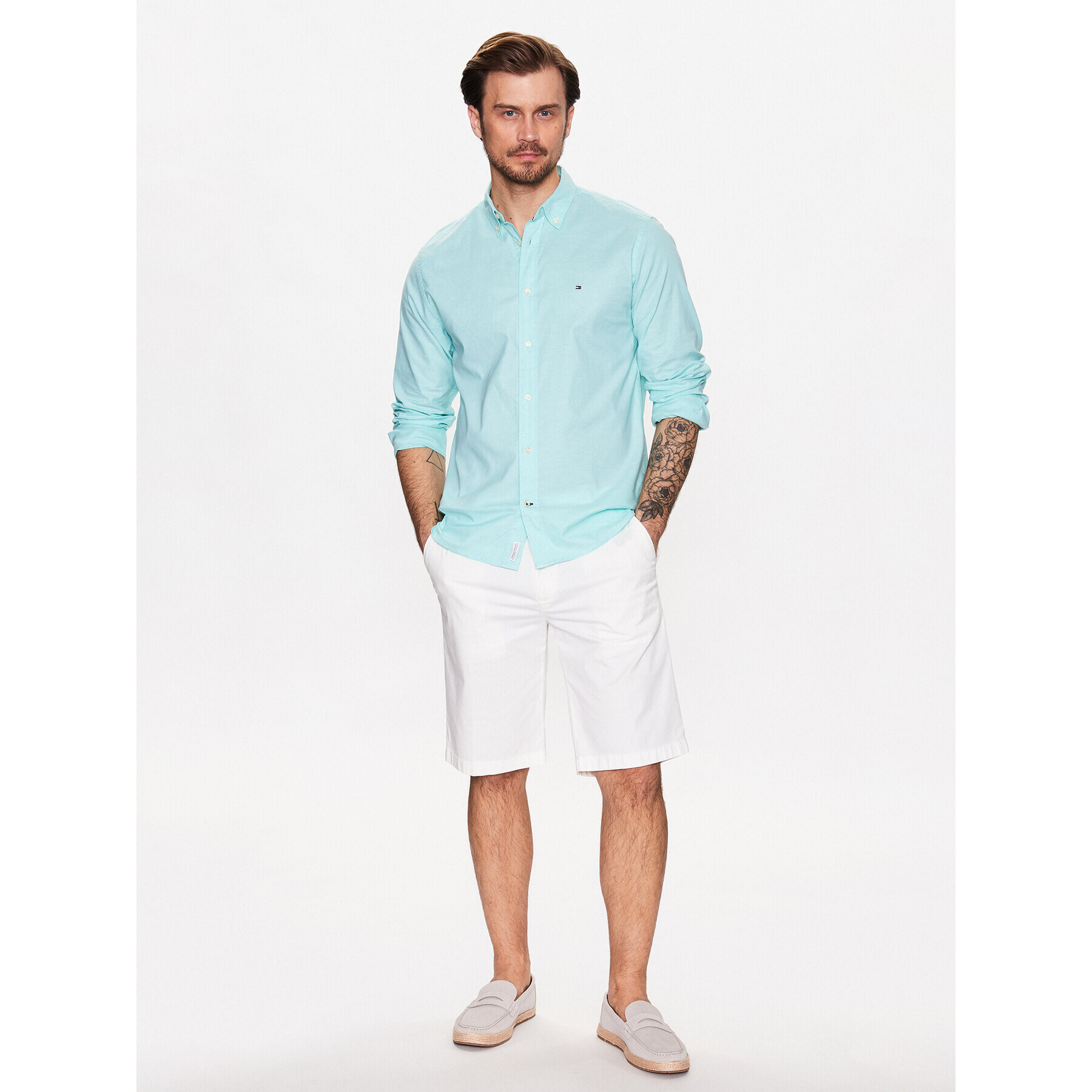 Tommy Hilfiger Риза 1985 MW0MW29968 Зелен Regular Fit - Pepit.bg
