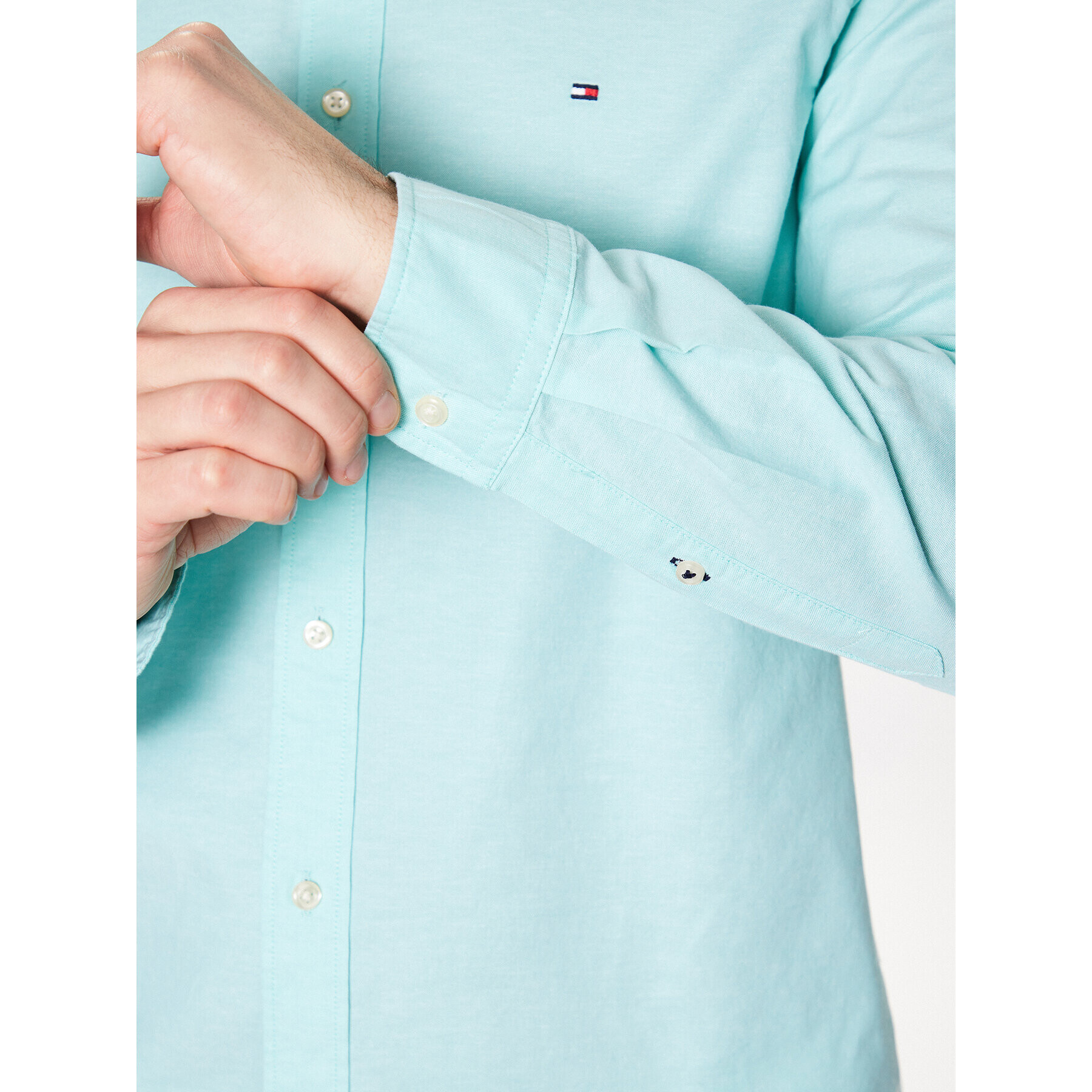 Tommy Hilfiger Риза 1985 MW0MW29968 Зелен Regular Fit - Pepit.bg