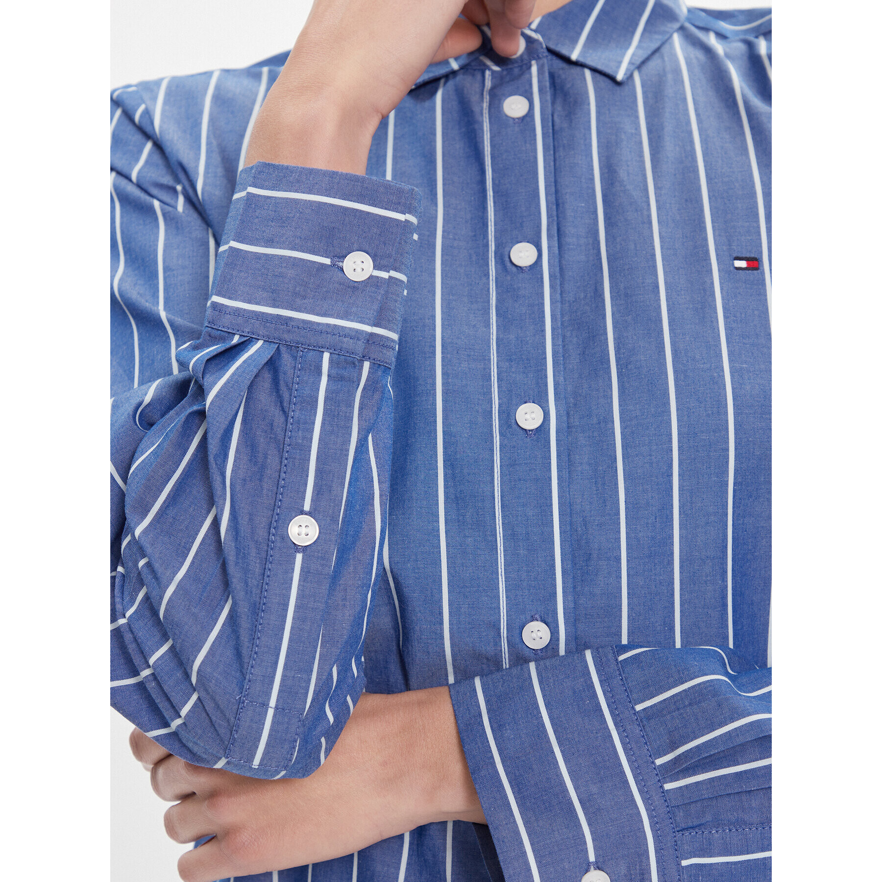 Tommy Hilfiger Риза Baseball Stripe Regular Shirt WW0WW41155 Син Regular Fit - Pepit.bg