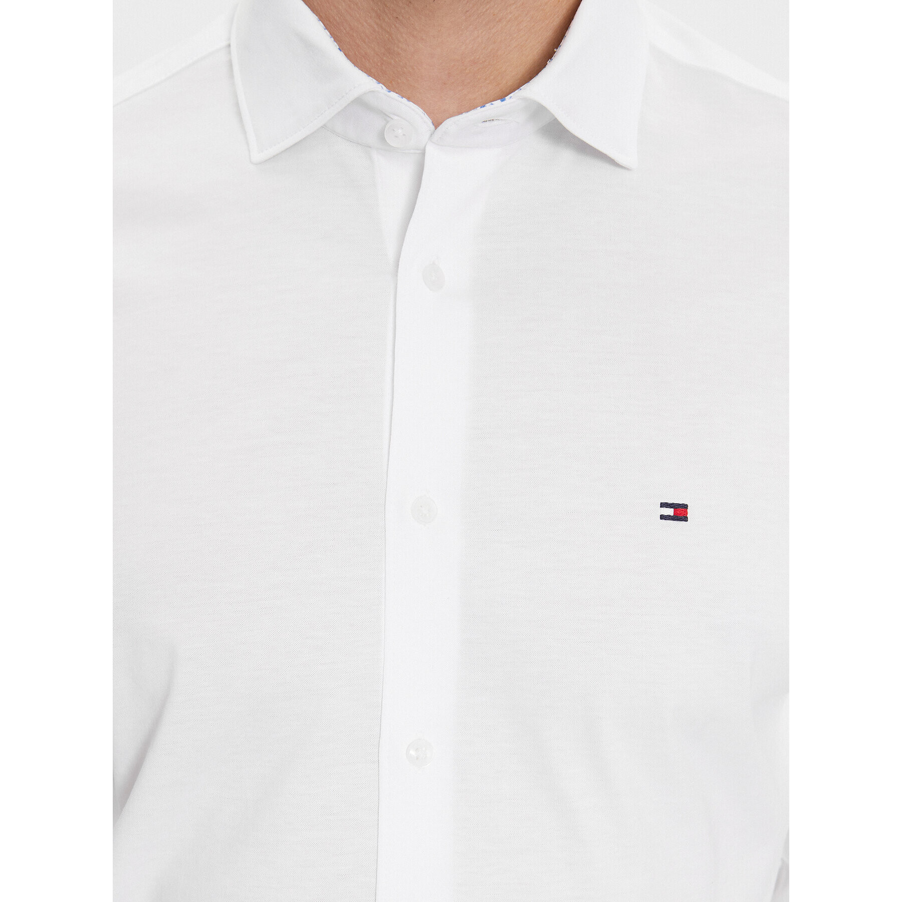 Tommy Hilfiger Риза Cl Knitted Solid Sf Shirt MW0MW34247 Бял Slim Fit - Pepit.bg