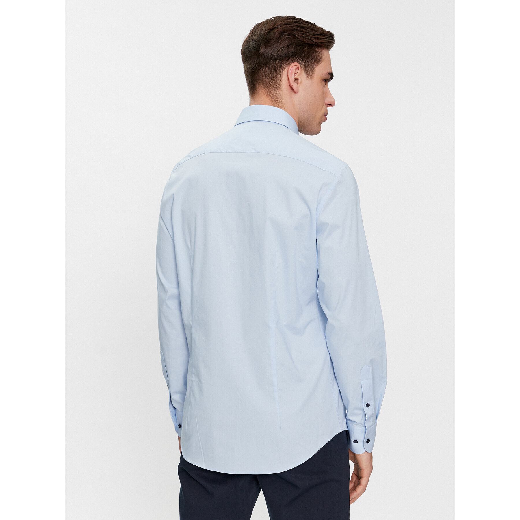 Tommy Hilfiger Риза Cl Stretch Poplin Contrast Shirt MW0MW34259 Син Regular Fit - Pepit.bg