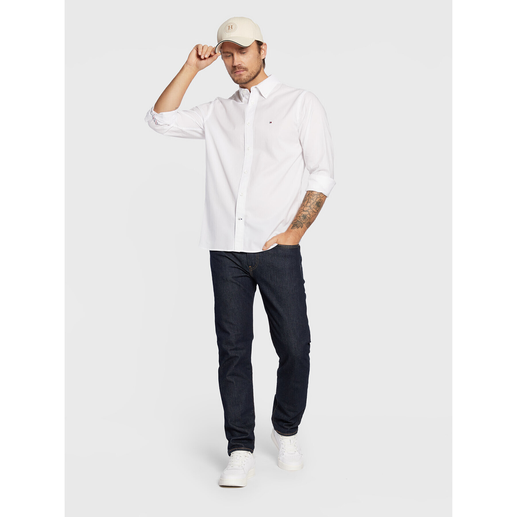 Tommy Hilfiger Риза Core Flex Poplin MW0MW25035 Бял Regular Fit - Pepit.bg