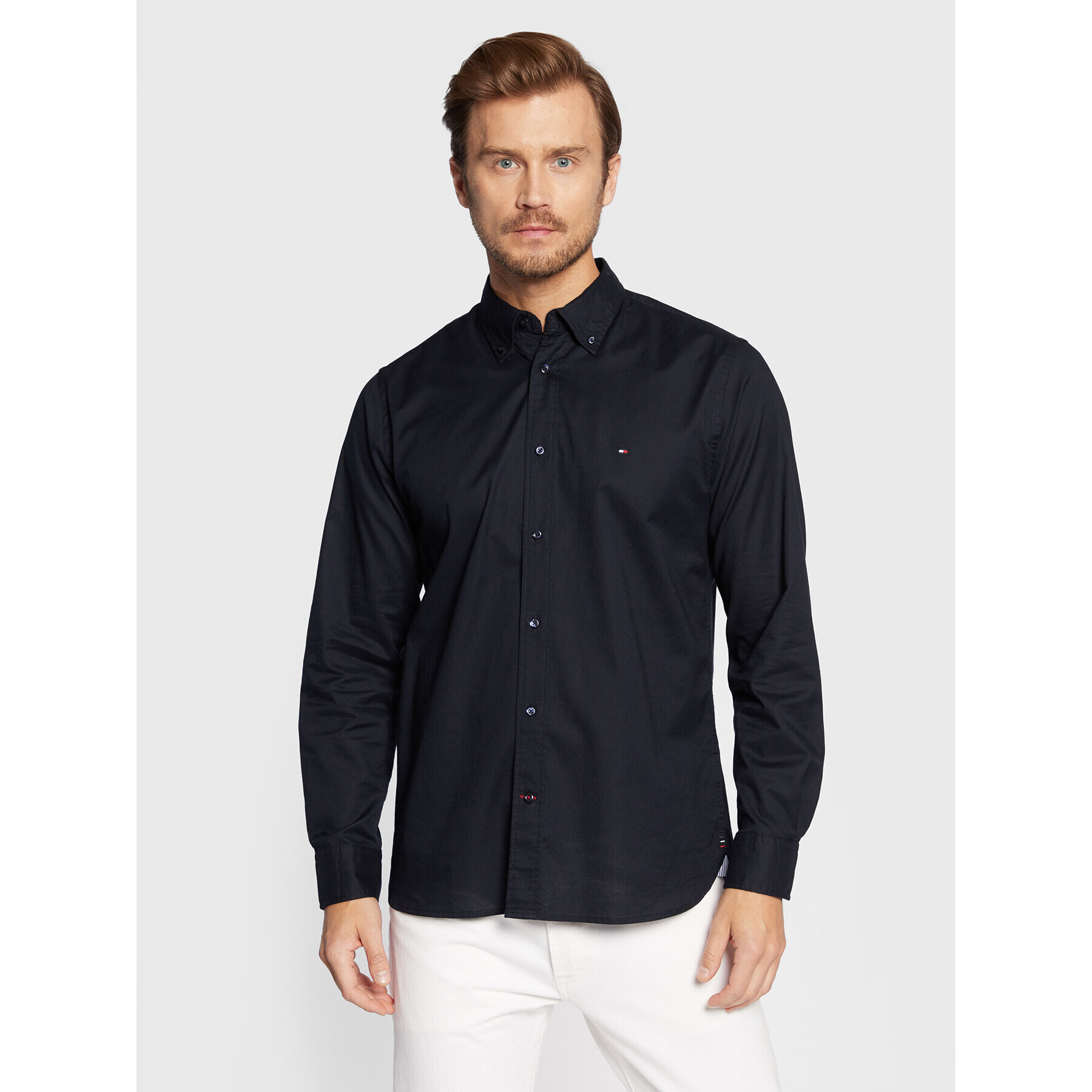 Tommy Hilfiger Риза Core Flex Poplin MW0MW25035 Тъмносин Regular Fit - Pepit.bg