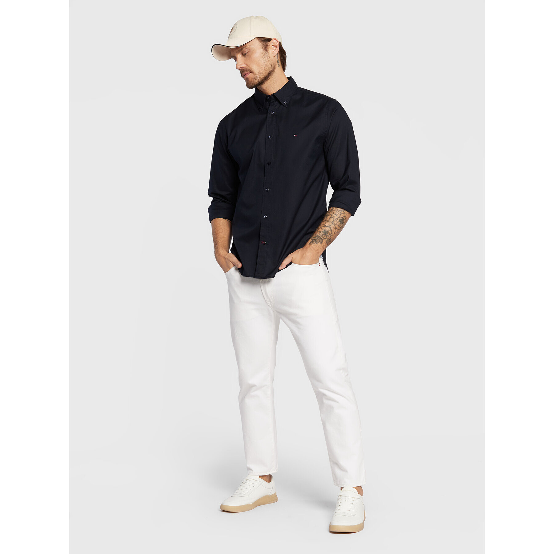 Tommy Hilfiger Риза Core Flex Poplin MW0MW25035 Тъмносин Regular Fit - Pepit.bg