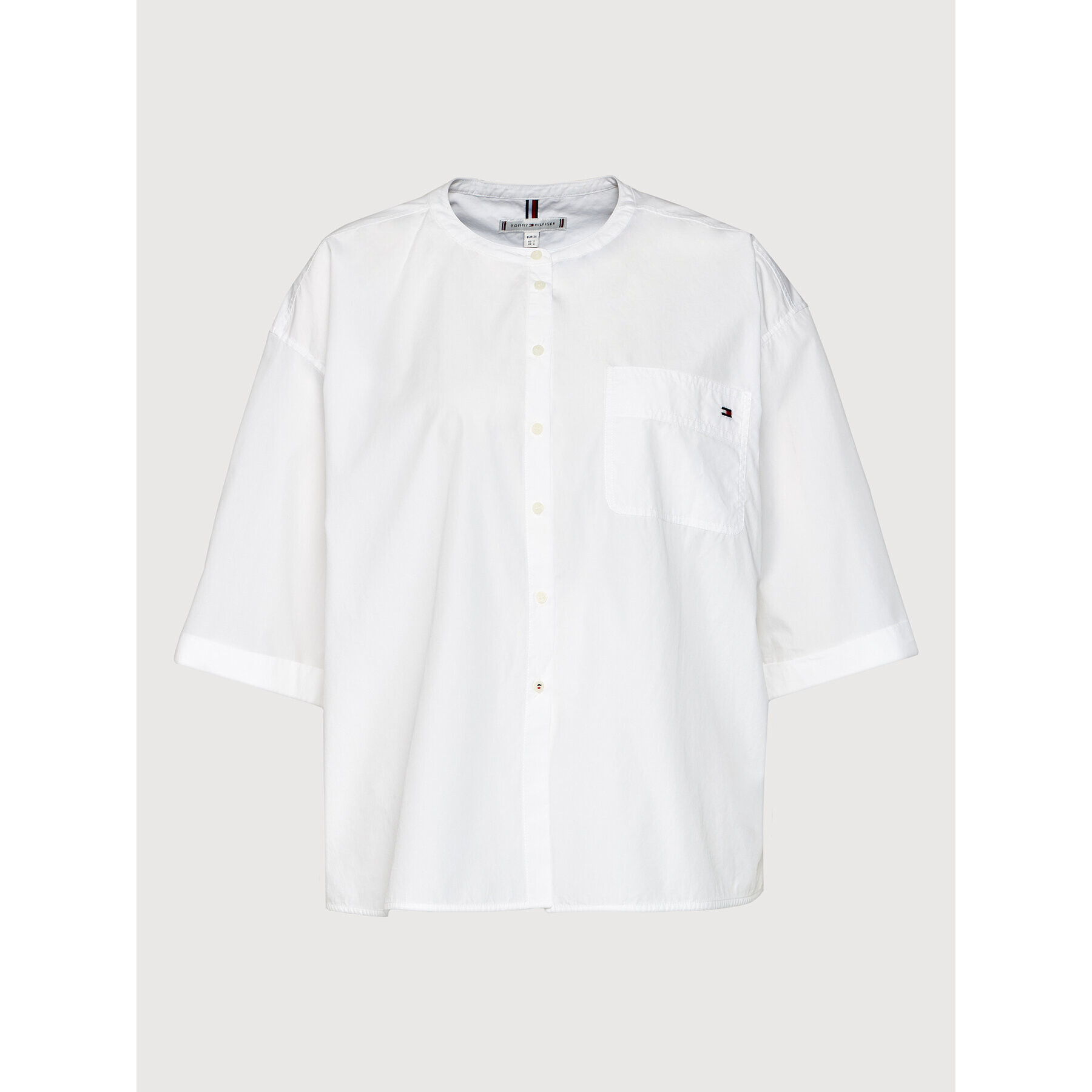 Tommy Hilfiger Риза Crisp Poplin WW0WW30287 Бял Relaxed Fit - Pepit.bg