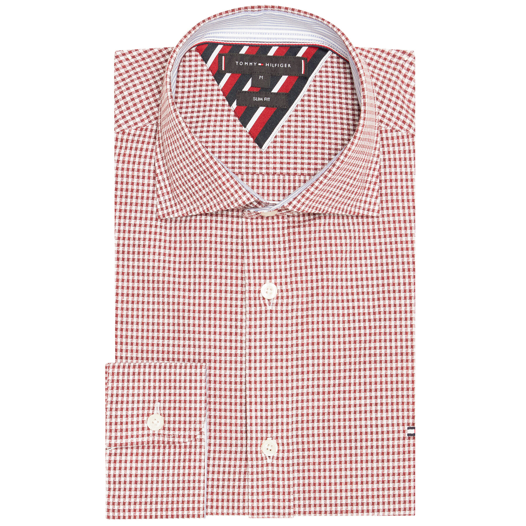 Tommy Hilfiger Риза Dobby MW0MW15002 Бордо Slim Fit - Pepit.bg