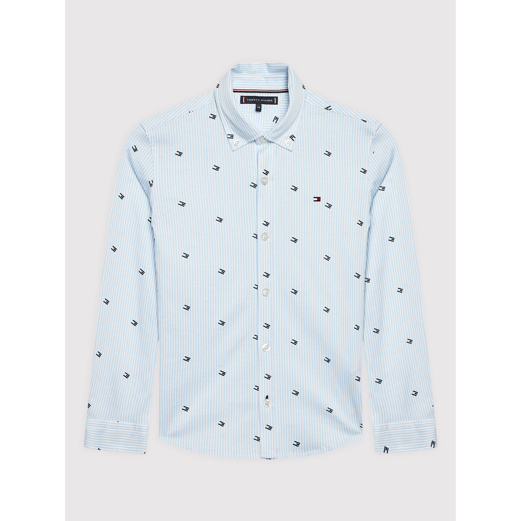 Tommy Hilfiger Риза Flag Aop KB0KB06746 D Бял Regular Fit - Pepit.bg