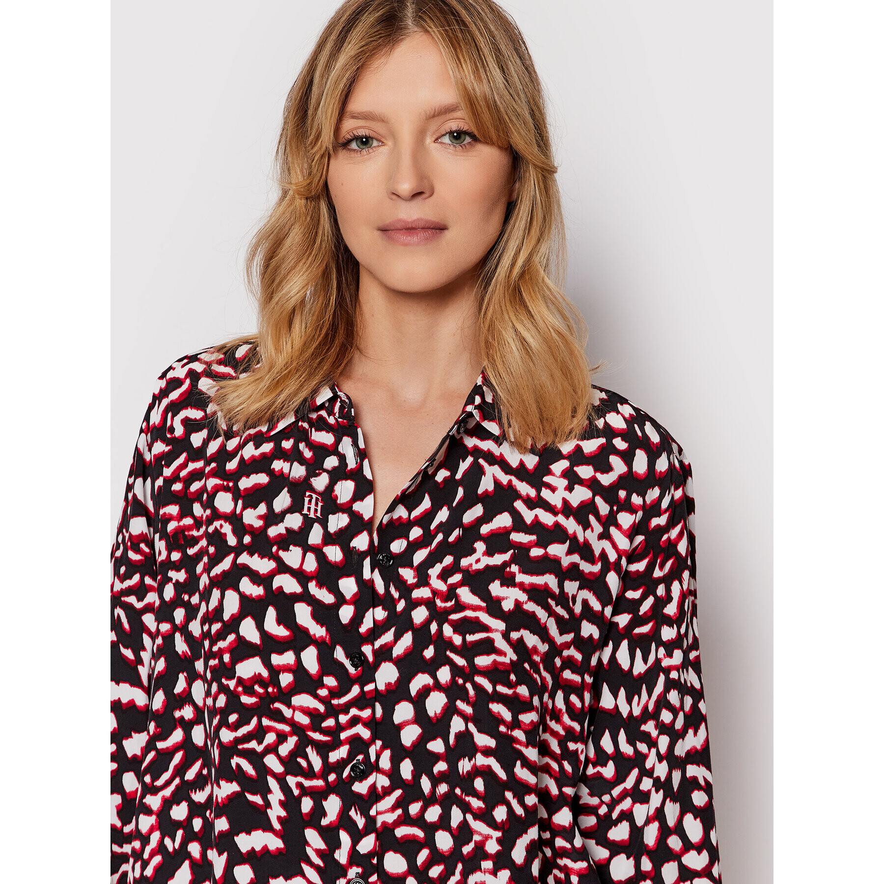 Tommy Hilfiger Риза Fleur WW0WW32686 Черен Relaxed Fit - Pepit.bg
