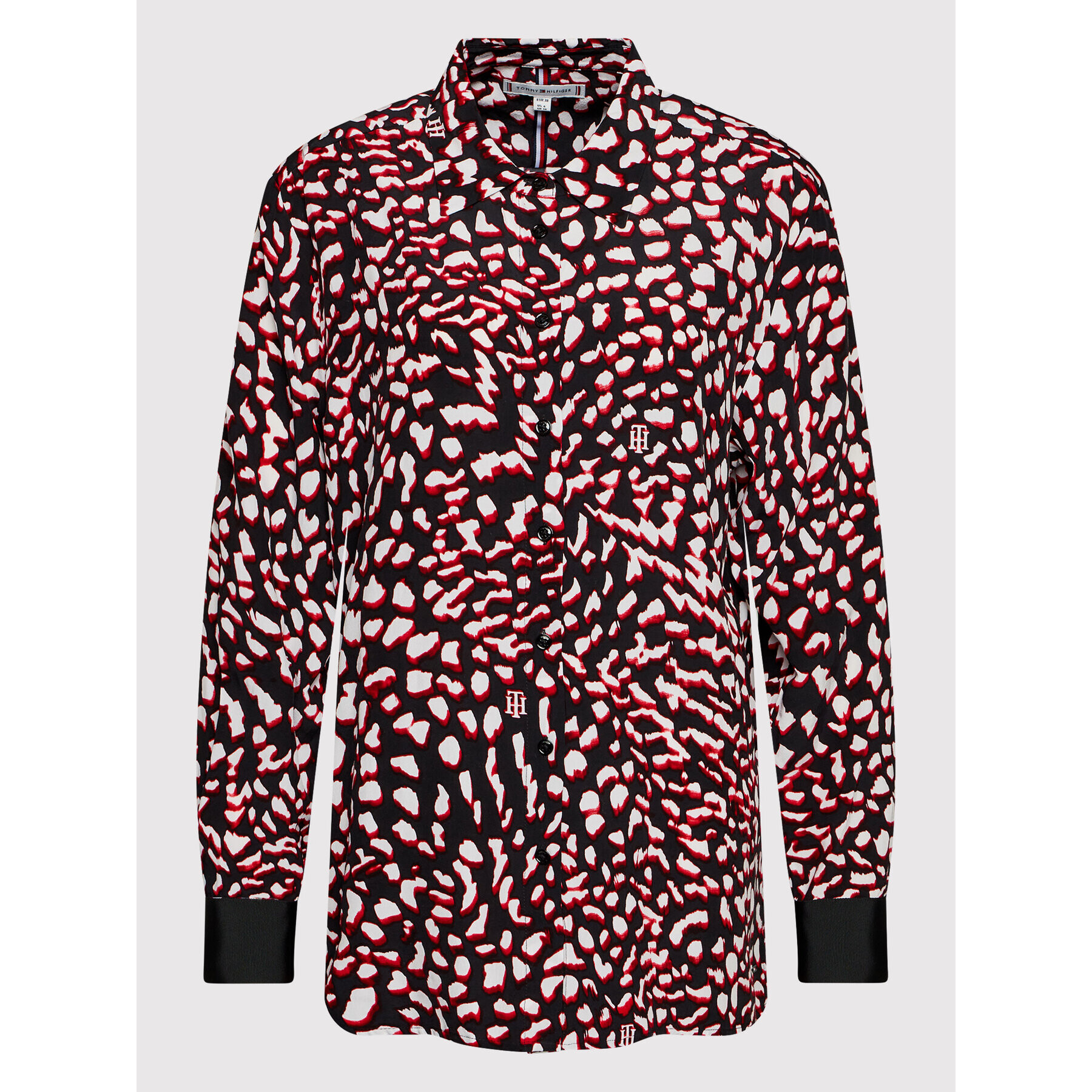 Tommy Hilfiger Риза Fleur WW0WW32686 Черен Relaxed Fit - Pepit.bg