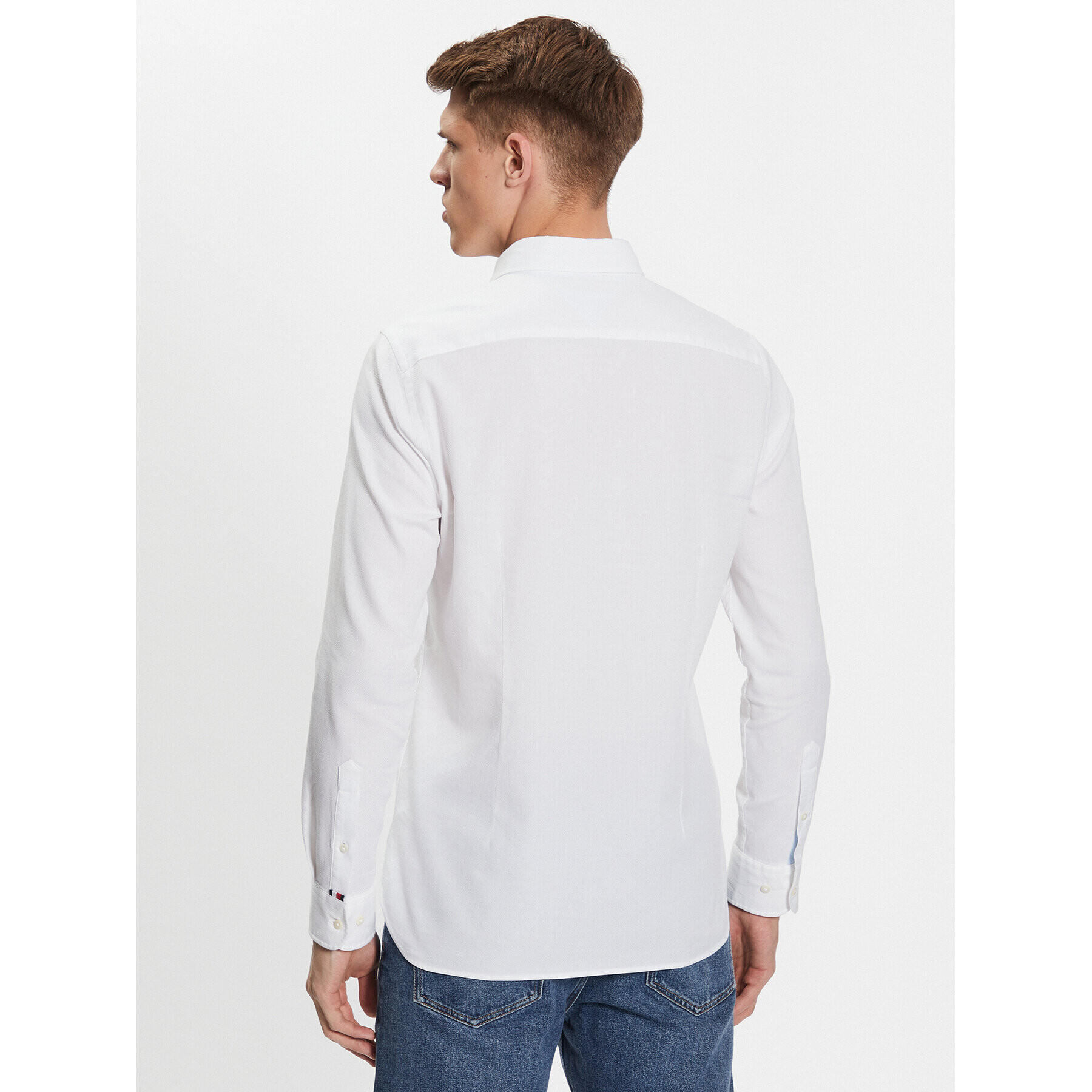 Tommy Hilfiger Риза Flex Dobby MW0MW31816 Бял Slim Fit - Pepit.bg