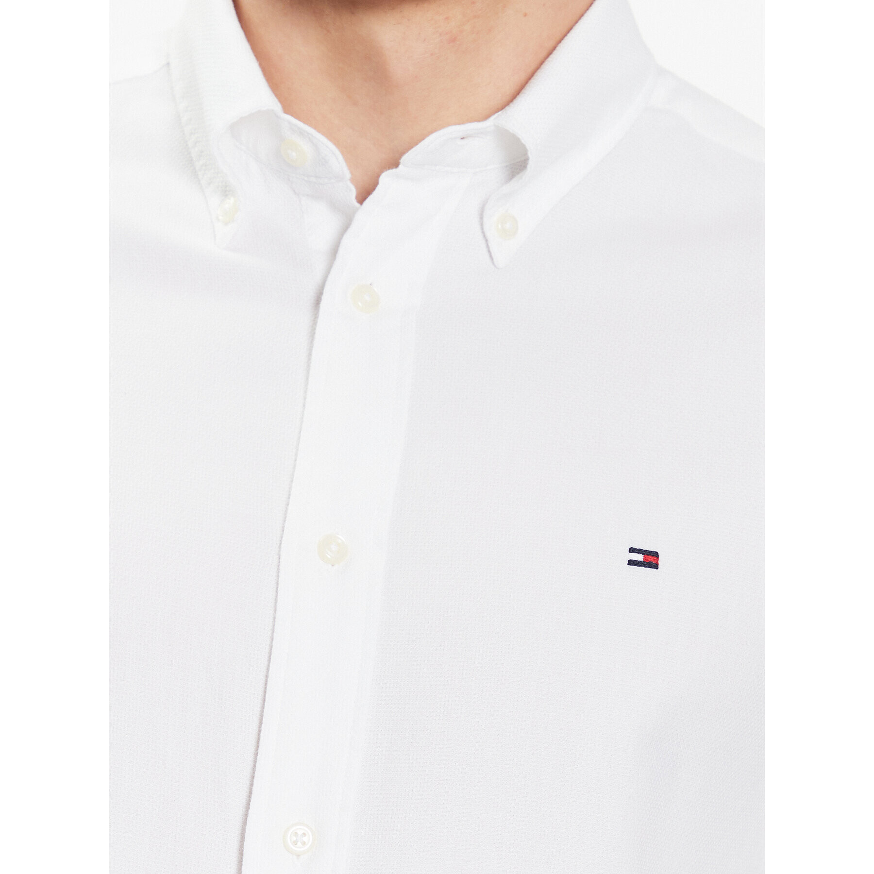 Tommy Hilfiger Риза Flex Dobby MW0MW31816 Бял Slim Fit - Pepit.bg