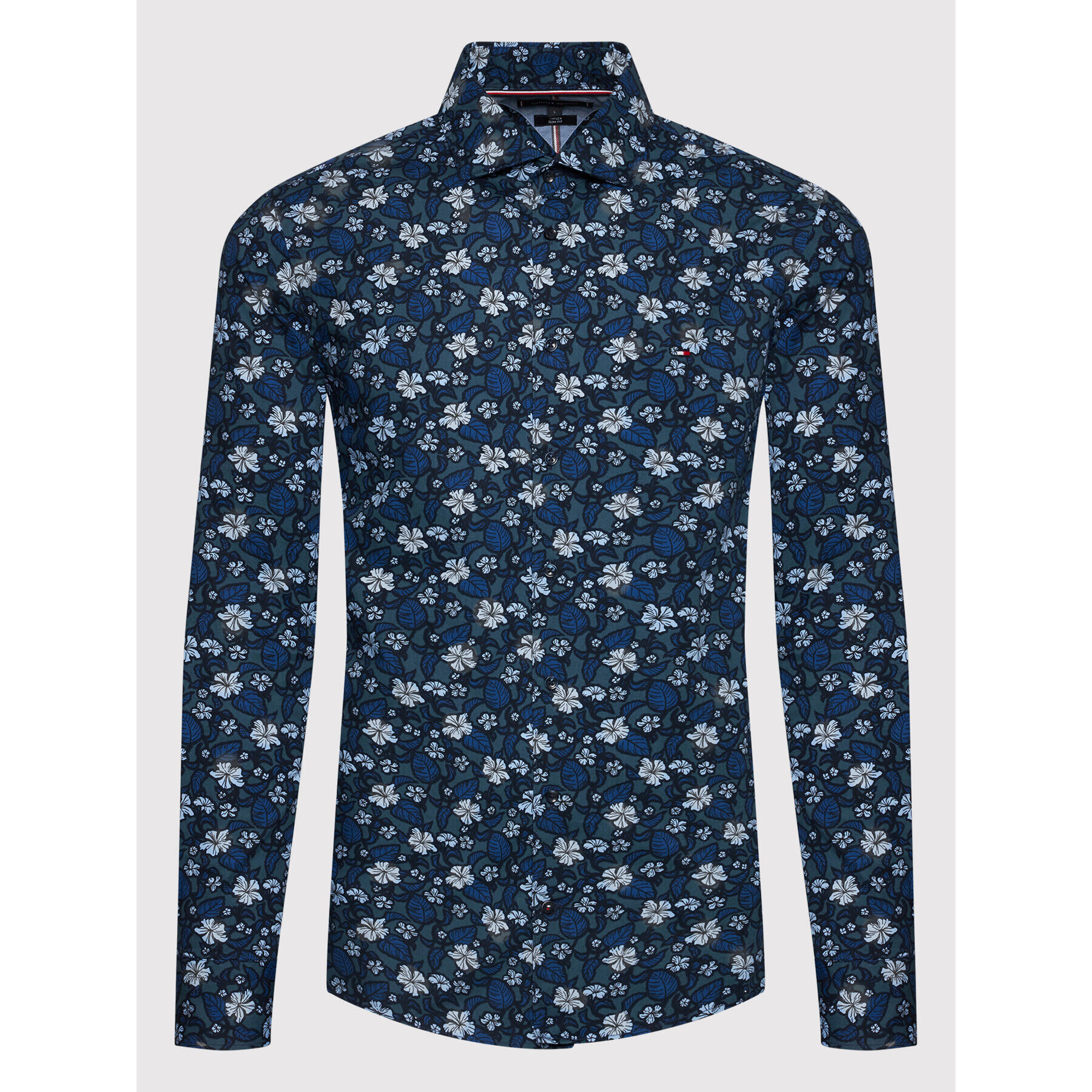 Tommy Hilfiger Риза Floral Print MW0MW23296 Тъмносин Slim Fit - Pepit.bg