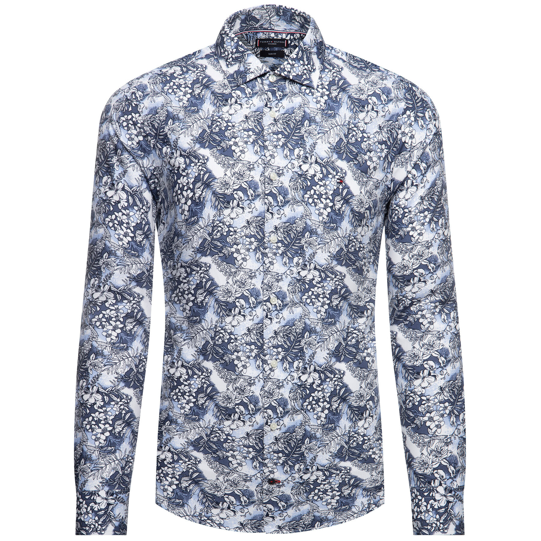 Tommy Hilfiger Риза Macro Floral TT0TT06518 Тъмносин Slim Fit - Pepit.bg