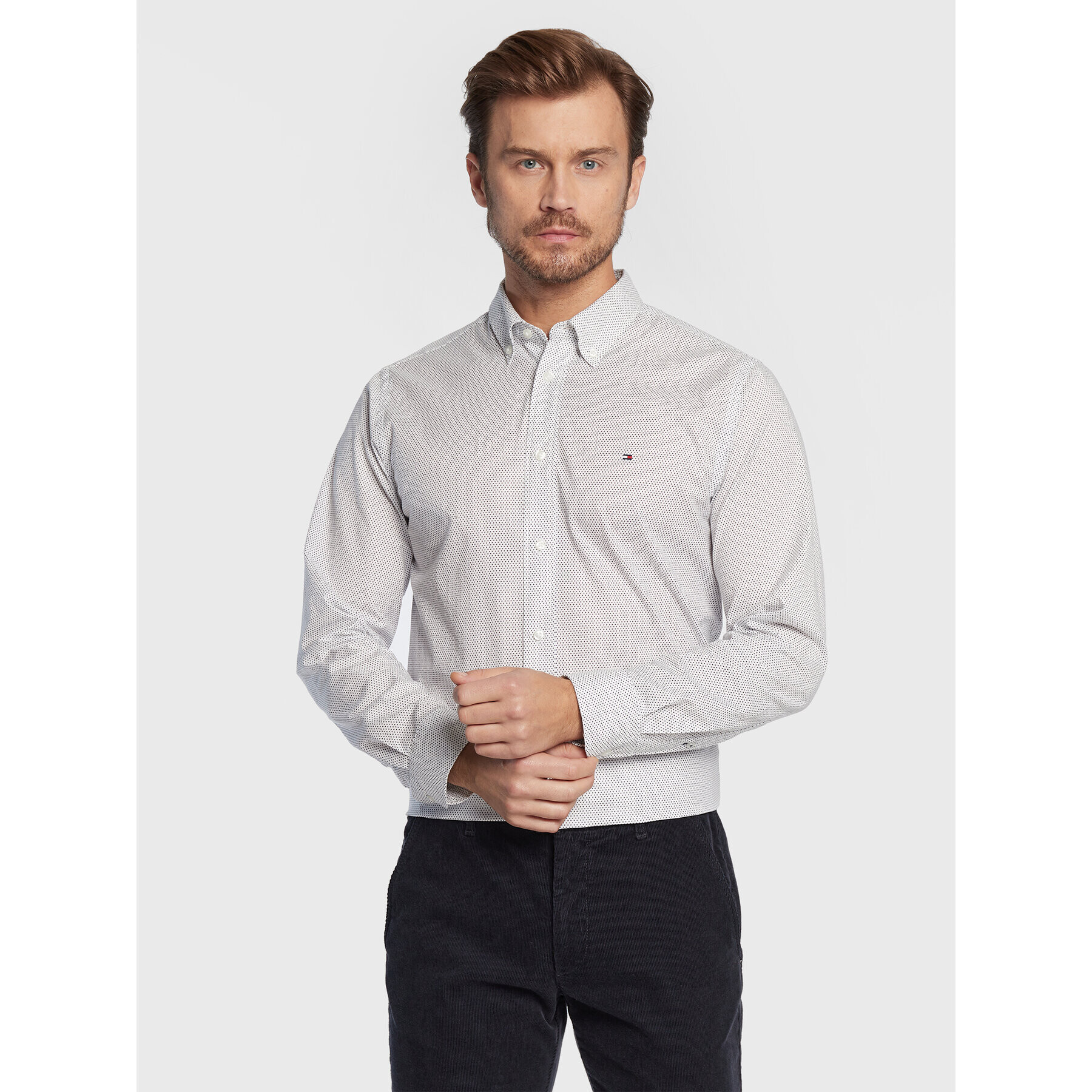 Tommy Hilfiger Риза Mini Geo MW0MW25036 Бял Regular Fit - Pepit.bg